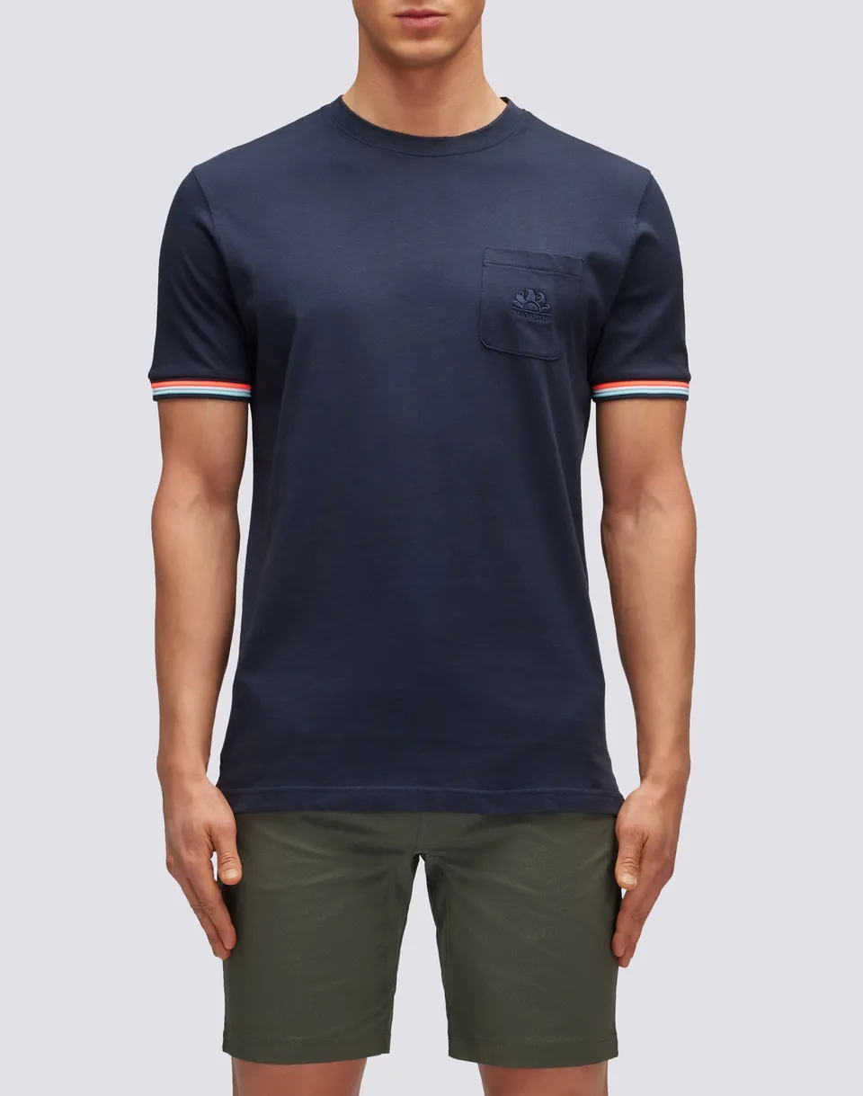 sundek-t-shirt-finn-uomo-girocollo-con-taschino-tricolor image 1