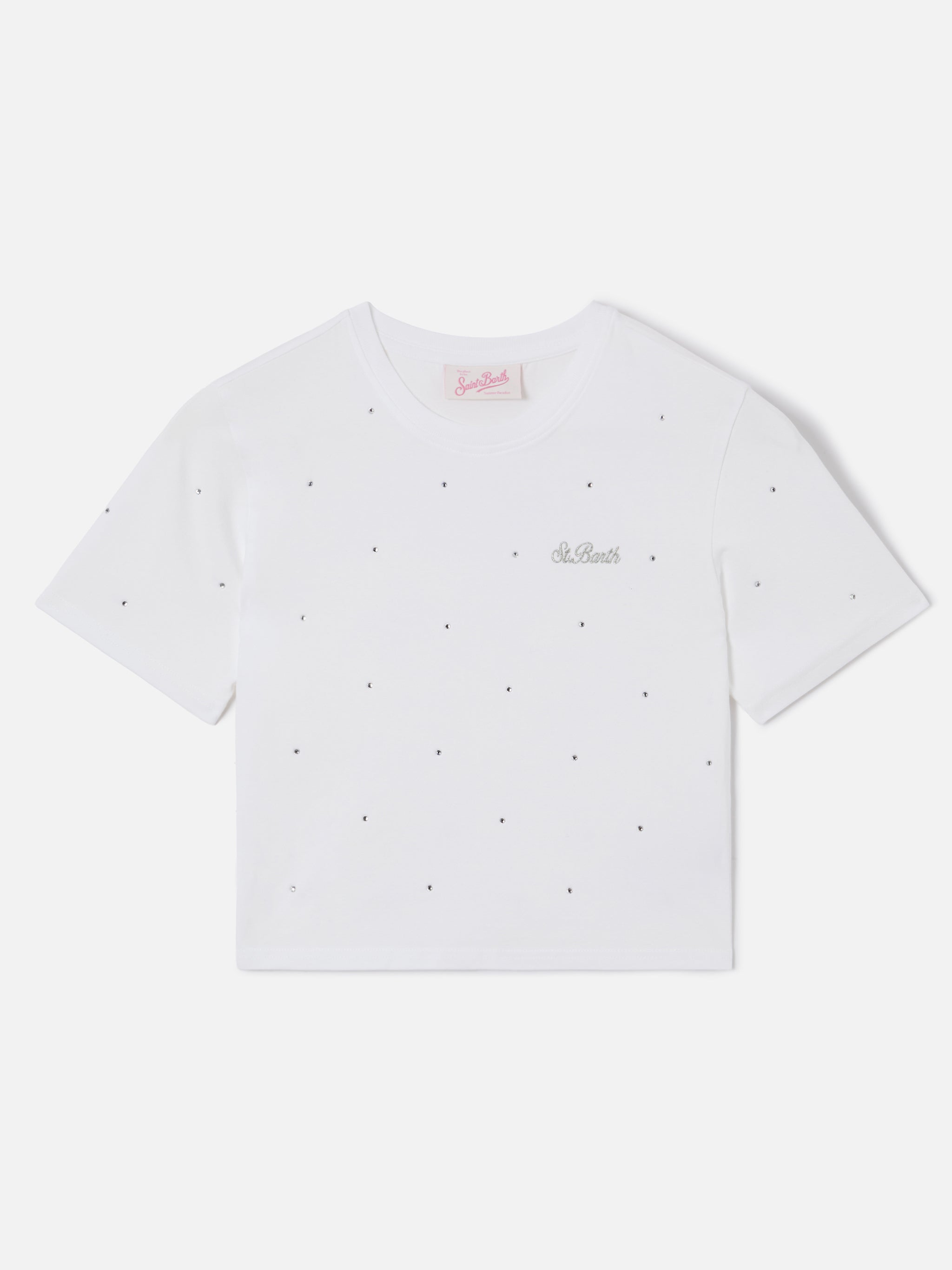 mc2-saint-barth-nives-t-shirt-donna-cotone-bianco-strass-all-over image 1