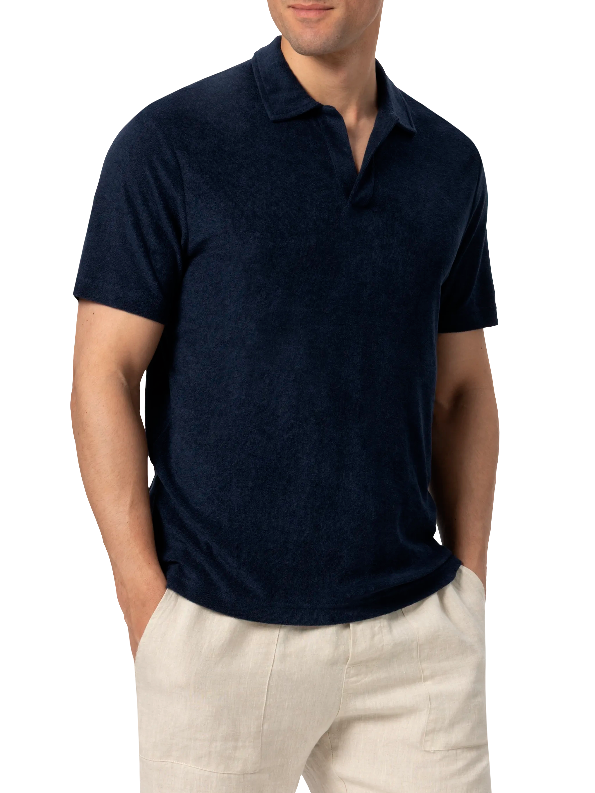 mc2-saint-barth-polo-jeremy-in-spugna-blu-navy-senza-bottoni-da-uomo image 1