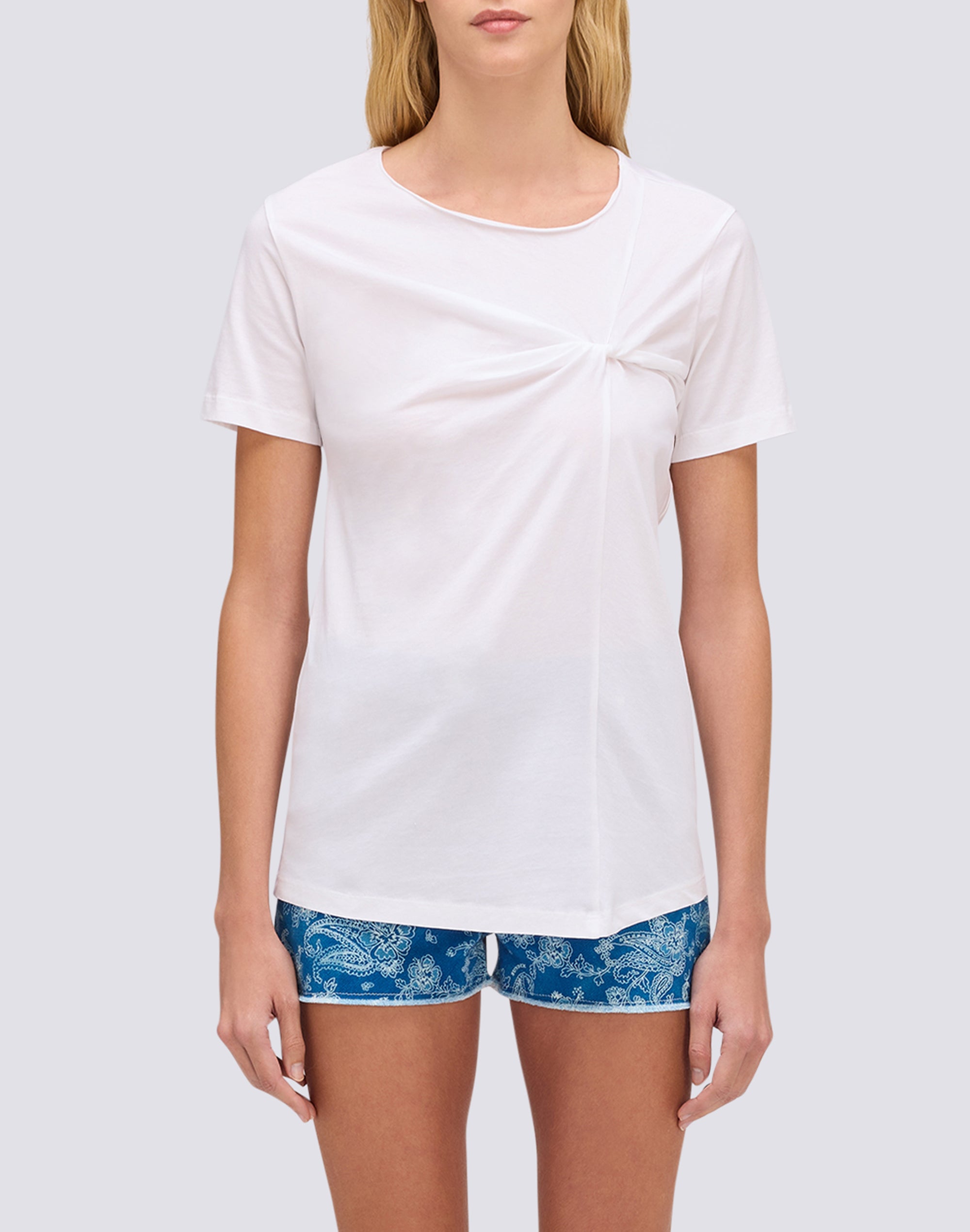 sundek-t-shirt-donna-collo-ampio-con-nodo-frontale image 1