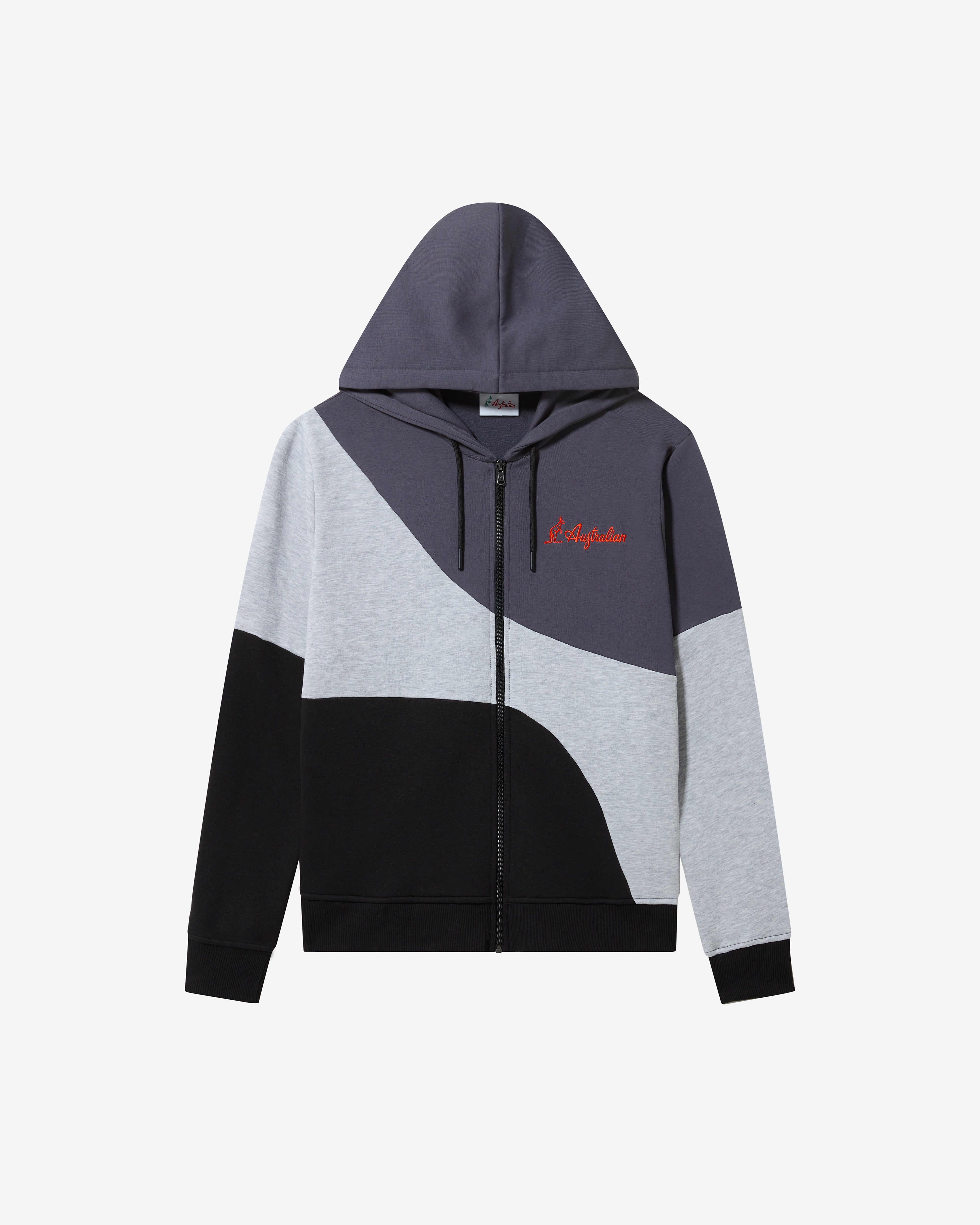australian-anti-gravity-track-jacket-felpa-grigio-melange-full-zip-con-cappuccio image 6