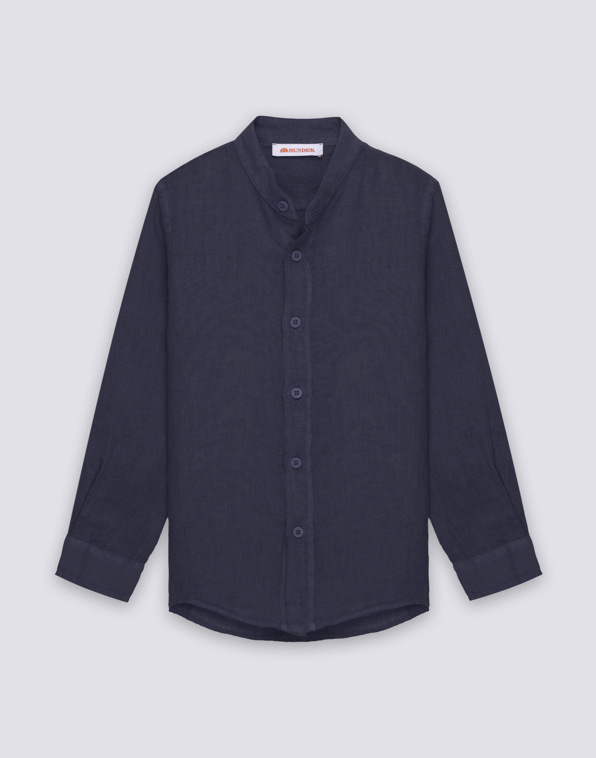 sundek-camicia-bambino-lino-manica-lunga-colletto-coreana-b821shli5tc image 1