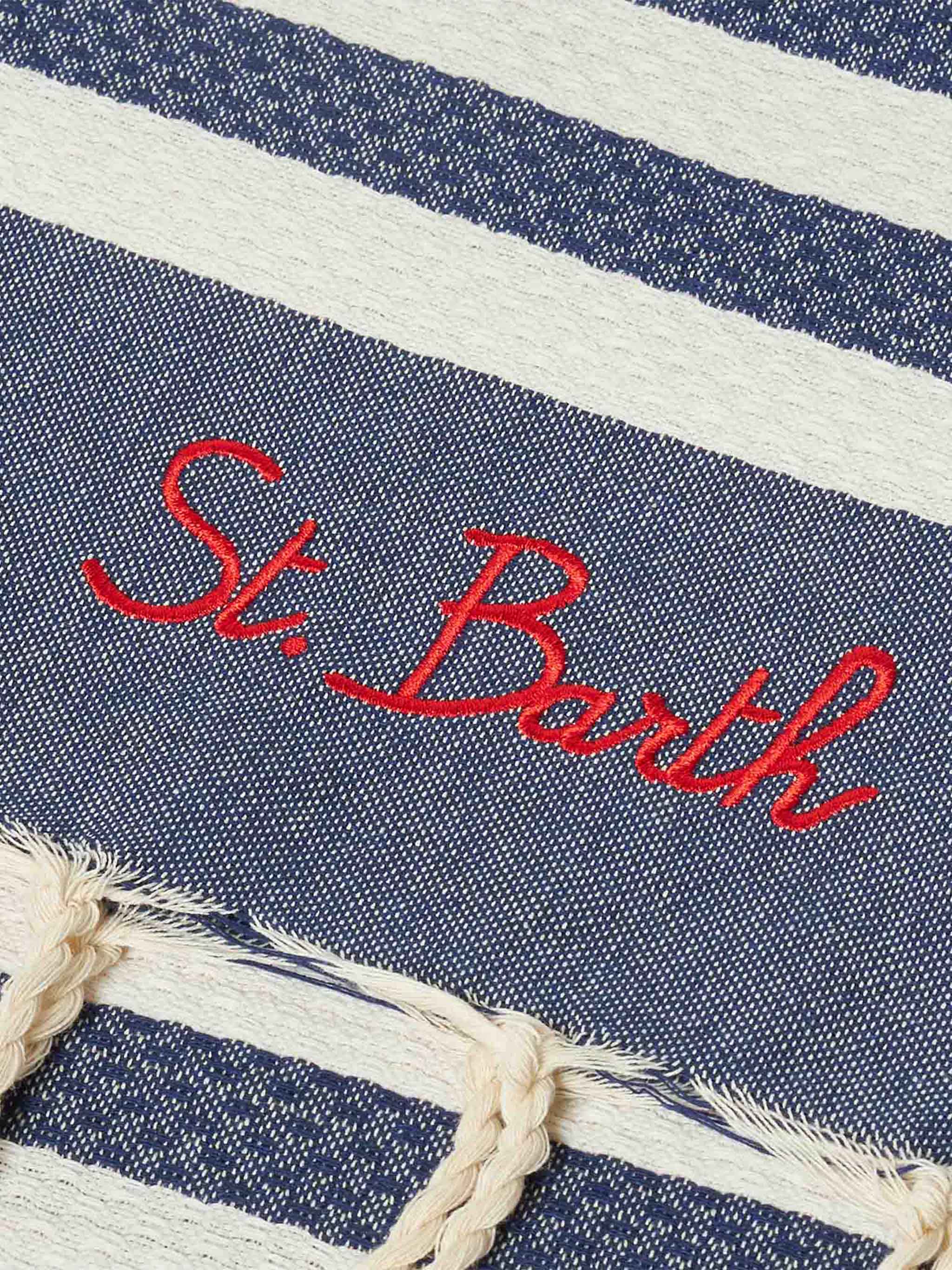 mc2-saint-barth-foutas-telo-mare-righe-blu-bianco-cotone-jacquard image 2