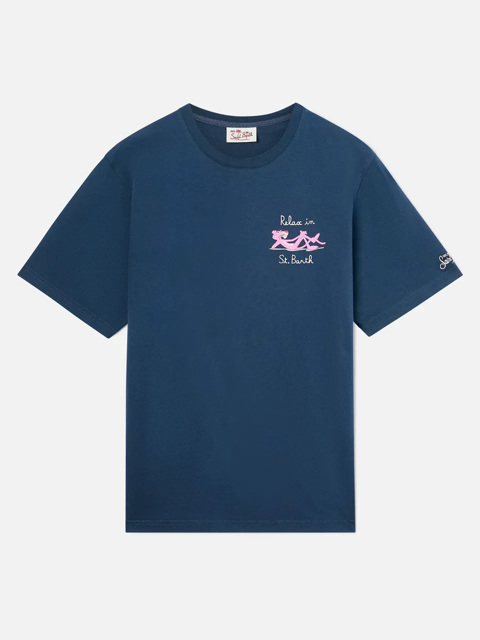 mc2-saint-barth-t-shirt-cotone-pantera-rosa-special-edition-blu-uomo image 1