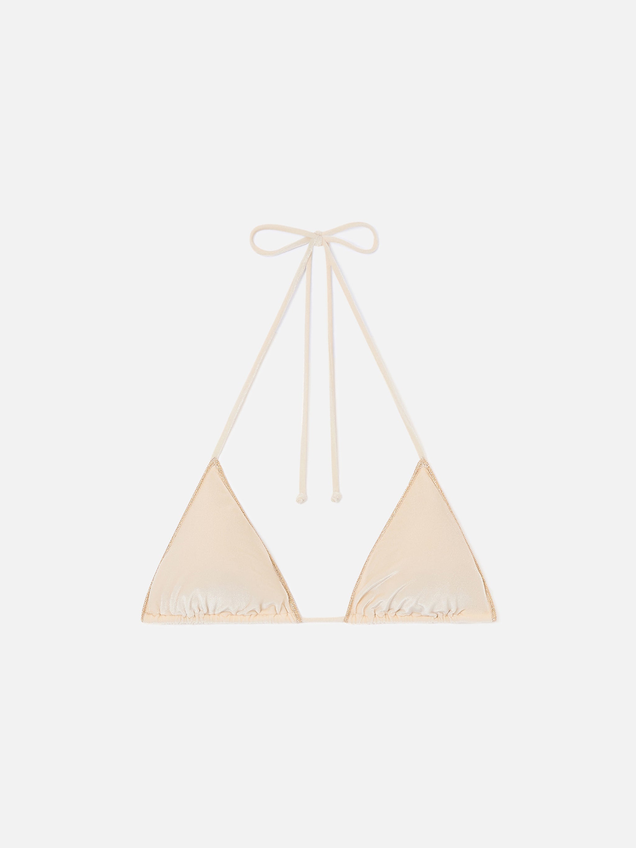 mc2-saint-barth-top-bikini-leah-overlock-triangolo-in-velluto-oro image 1