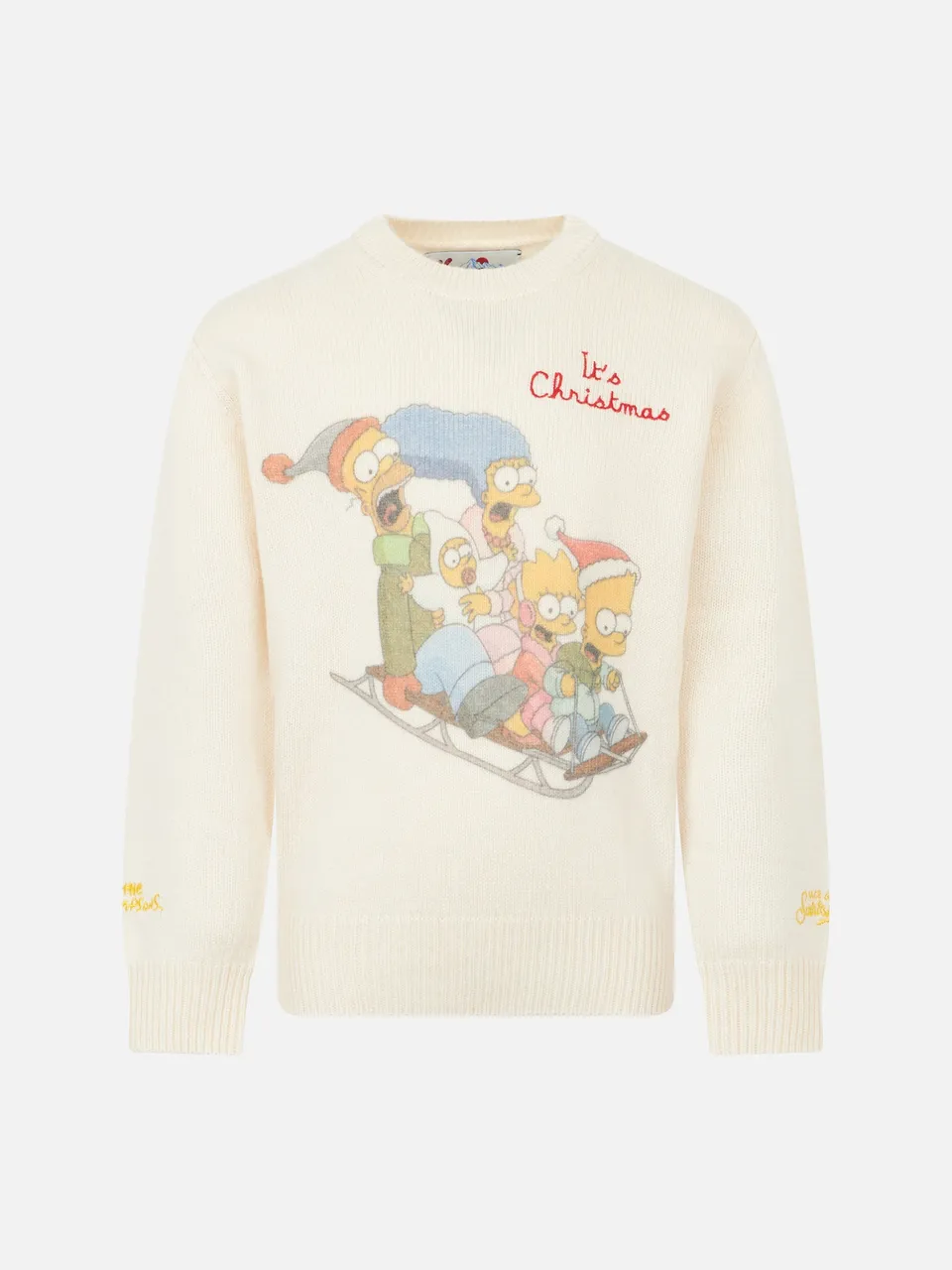 mc2-saint-barth-maglione-girocollo-bambino-bianco-stampa-jacquard-i-simpson image 1