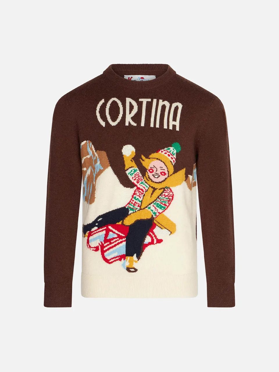 mc2-saint-barth-danya-maglione-bambino-jacquard-cartolina-cortina-marrone image 1