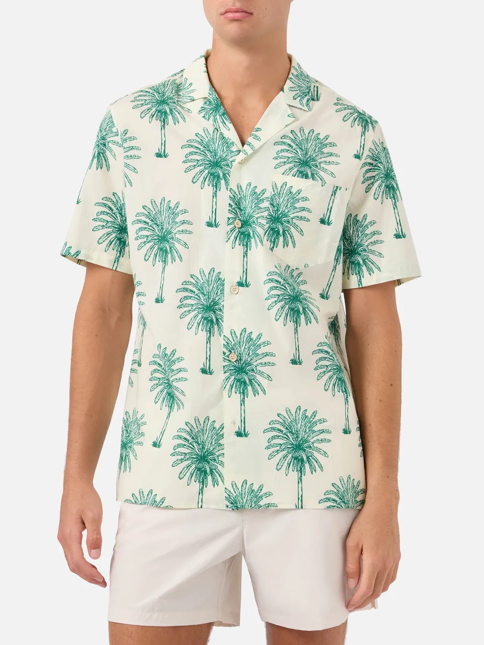 mc2-saint-barth-kalea-camicia-uomo-in-cotone-beige-e-verde-stampa-palme image 1