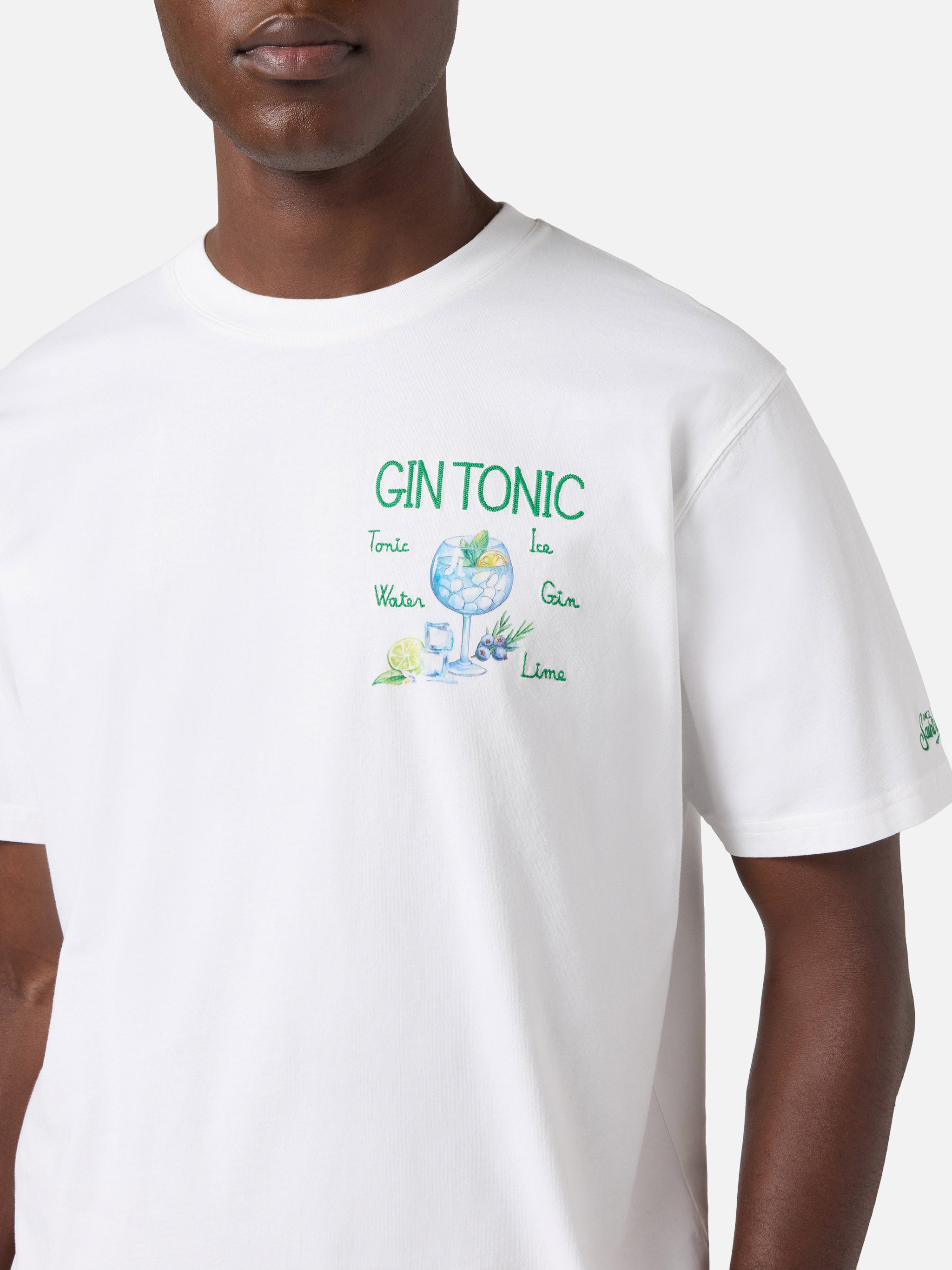 mc2-saint-barth-t-shirt-portofino-da-uomo-bianca-in-puro-cotone-con-ricamo-gin-t image 2