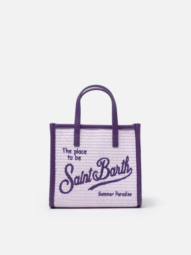 mc2-saint-barth-borsa-vivian-mini-straw-lilla-effetto-paglia image 1