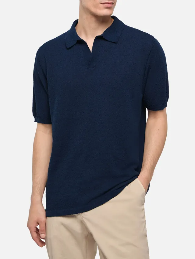 polo-uomo-mc2-saint-barth-sloan-terry-senza-bottoni-in-spugna-blu-navy image 1