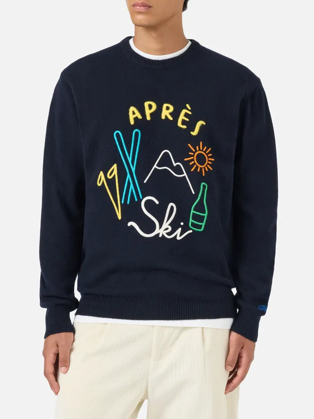 mc2-saint-barth-maglione-girocollo-heron-uomo-blu-ricamo-apres-ski image 1