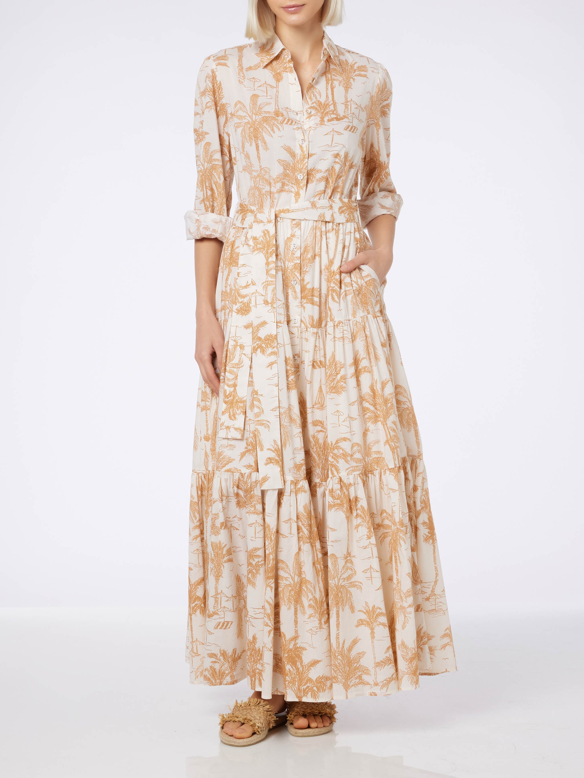 mc2-saint-barth-abito-lungo-jensen-in-cotone-con-stampa-toile-de-jouy image 5