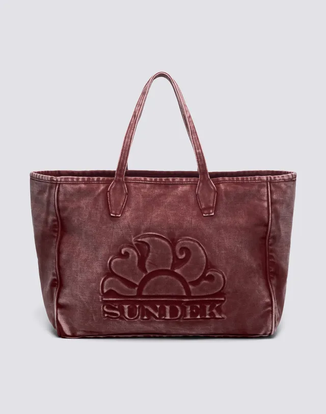 sundek-roberts-tote-bag-regular-in-cotone-canvas-tinto-capo image 1