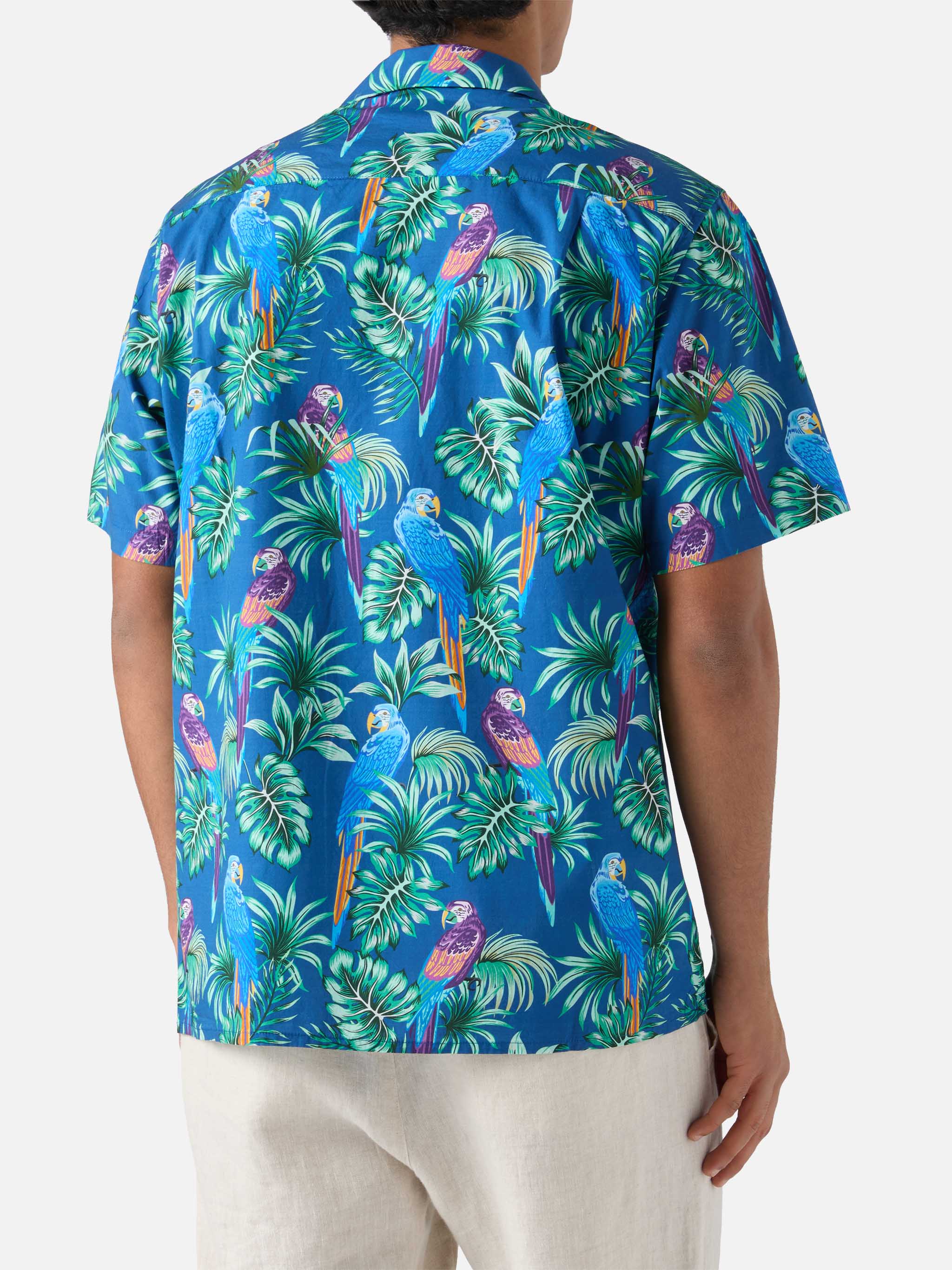 mc2-saint-barth-kalea-camicia-hawaiana-uomo-cotone-blu-stampa-tropicale image 3