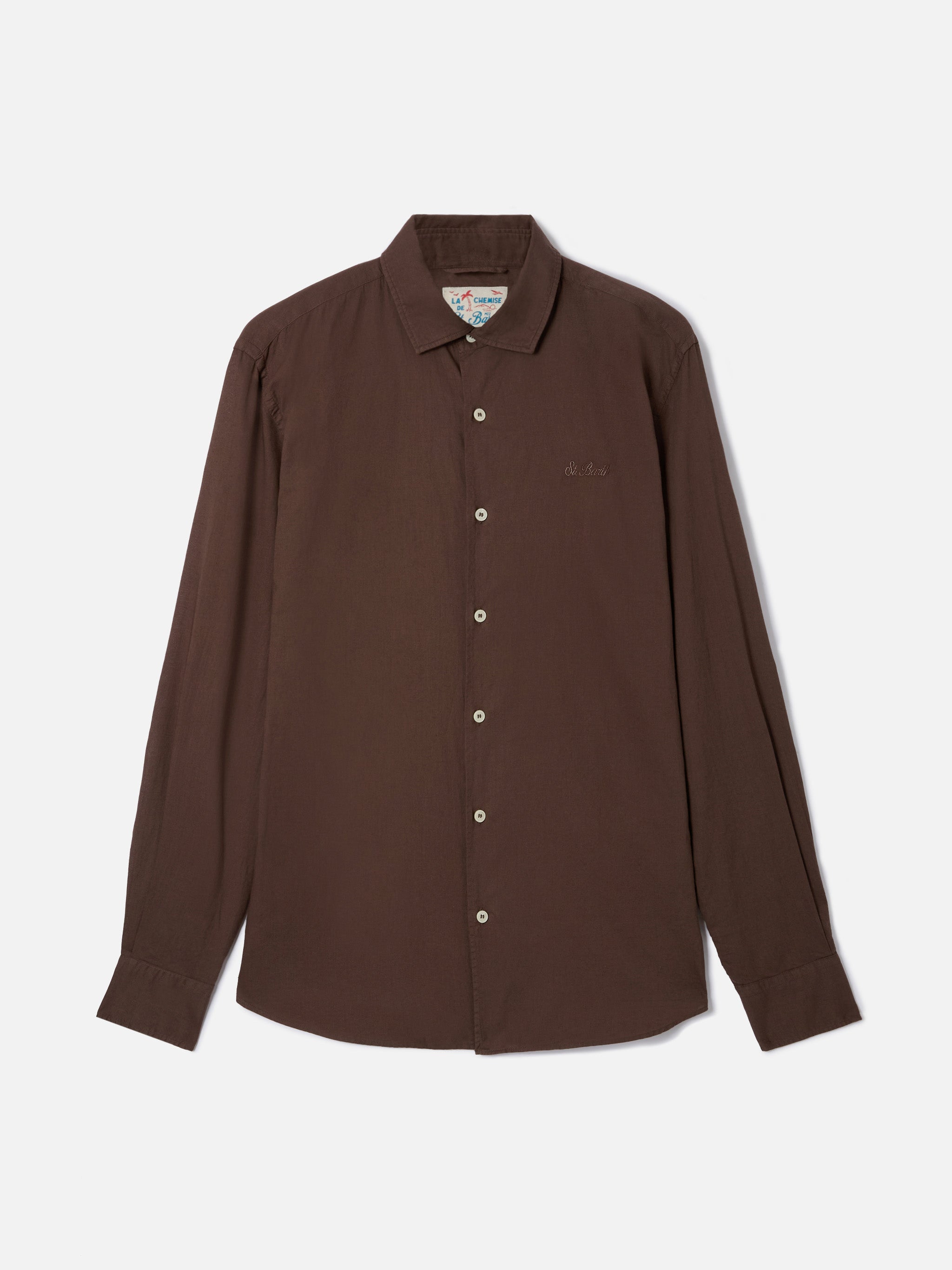 mc2-saint-barth-camicia-chemise-ice-uomo-in-voile-di-cotone-marrone image 7