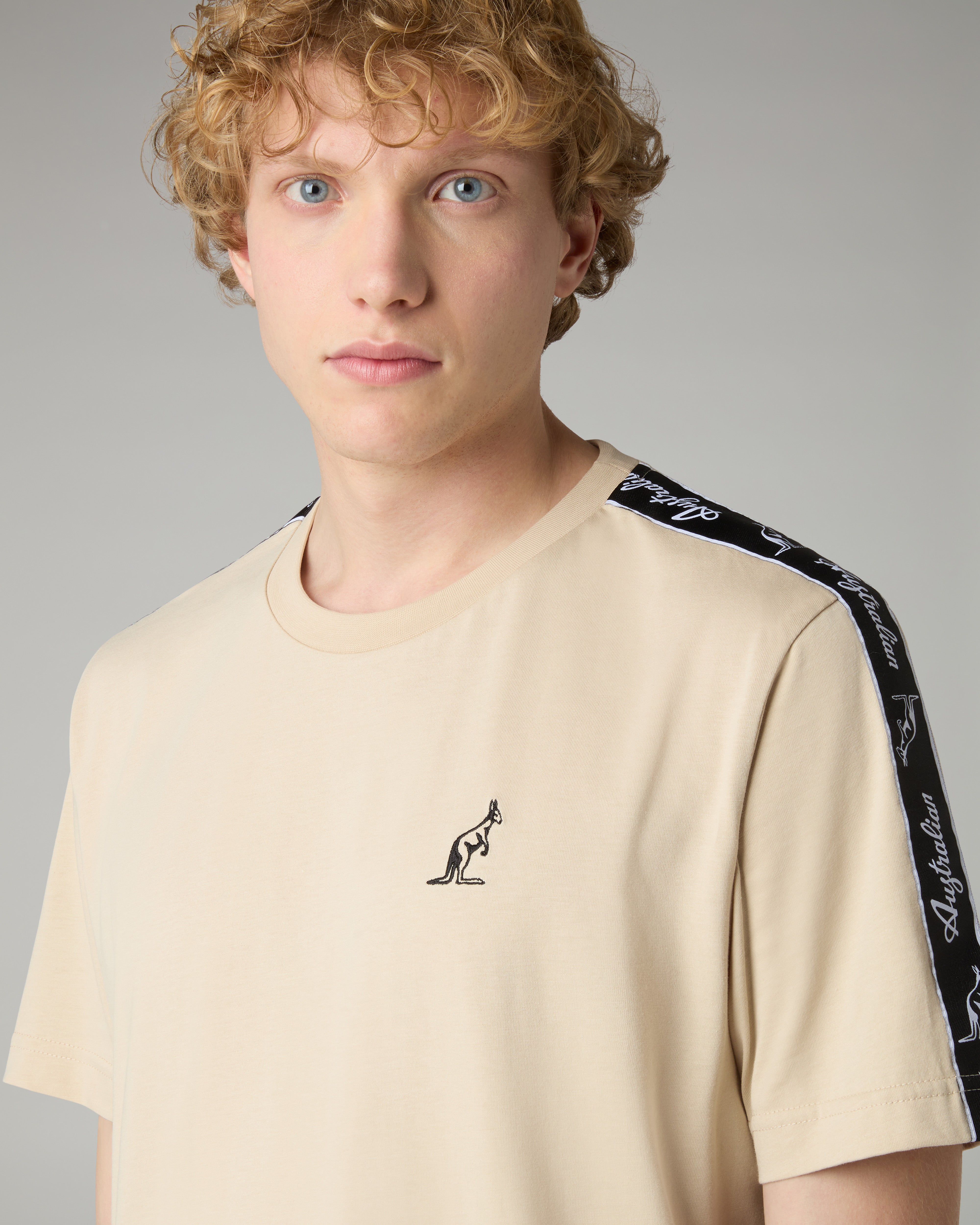 australian-tape-t-shirt-sabbia-in-cotone-regular-fit image 4