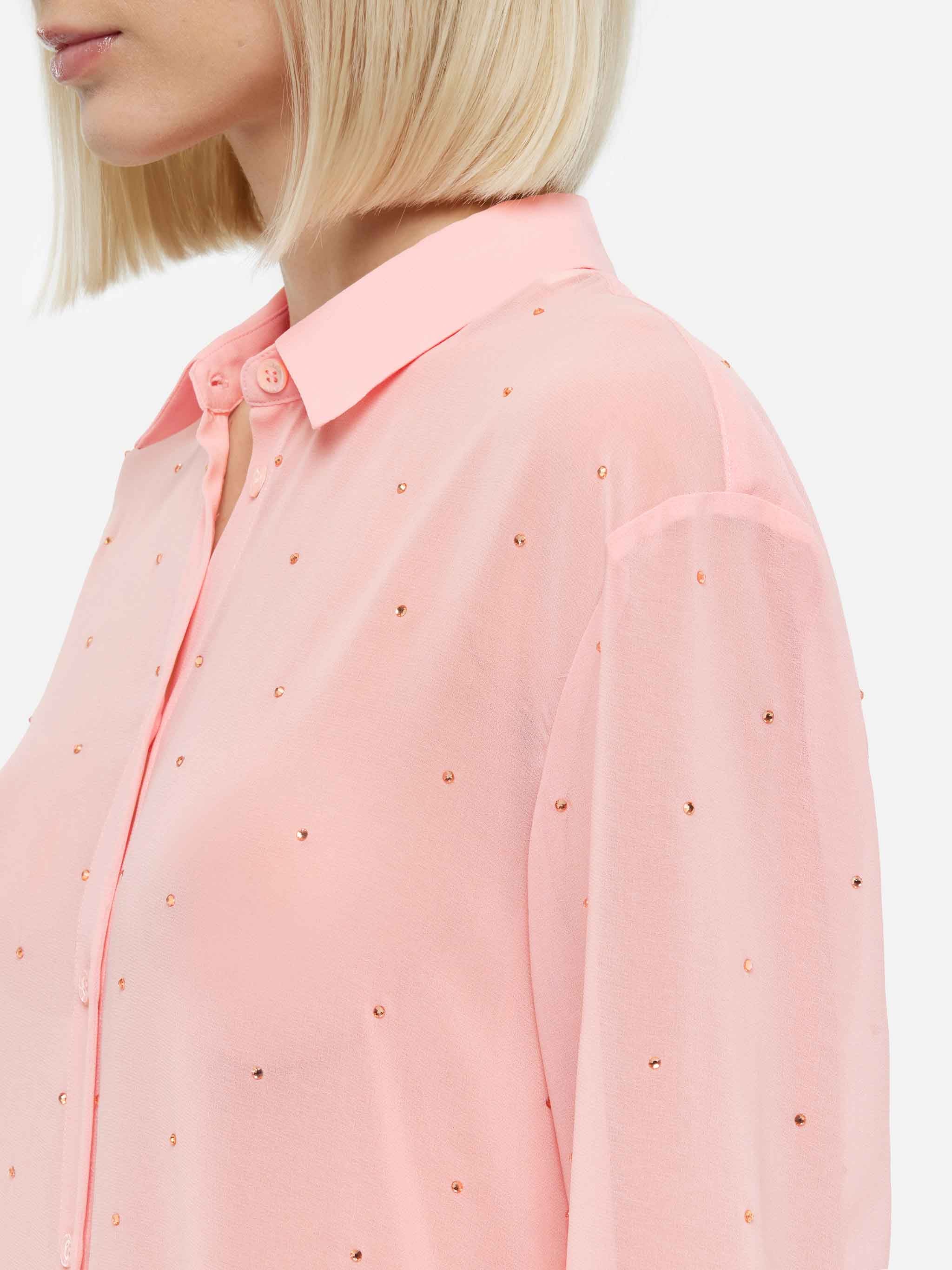 mc2-saint-barth-brigitte-camicia-donna-georgette-rosa-con-strass image 4