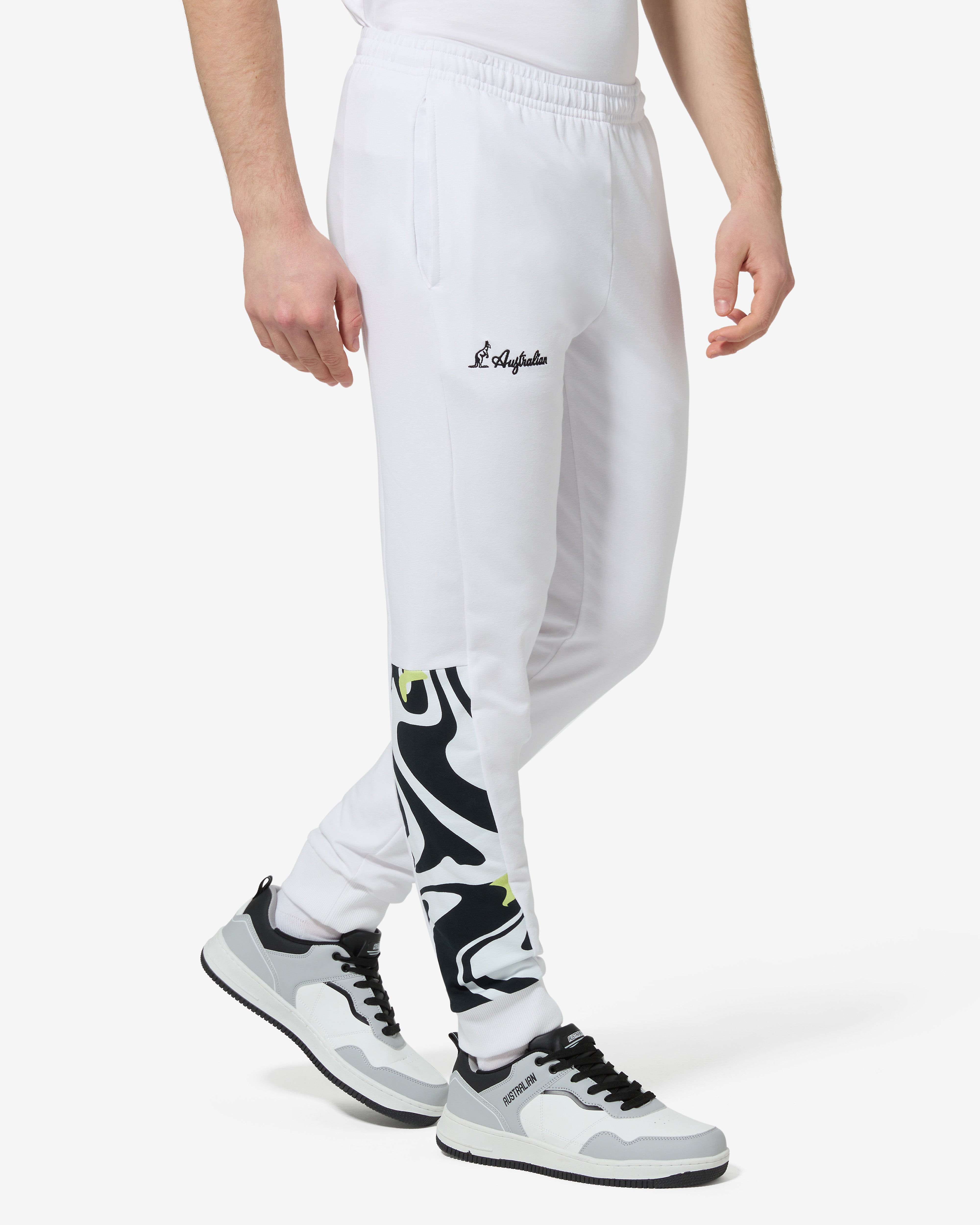 australian-vinyl-track-pant-bianco-con-stampa-digitale-made-in-italy image 1