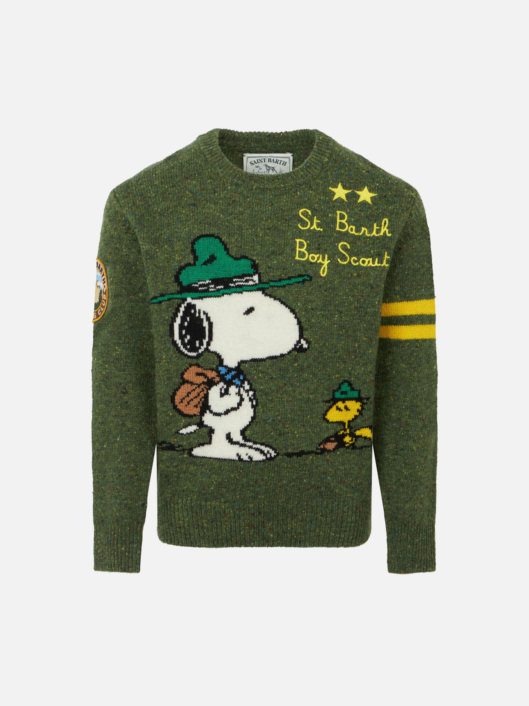mc2-saint-barth-donegal-maglione-girocollo-bambino-snoopy-peanuts-verde image 1