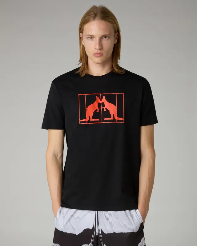 australian-gemini-t-shirt-cotone-nera-stampa-petto image 1