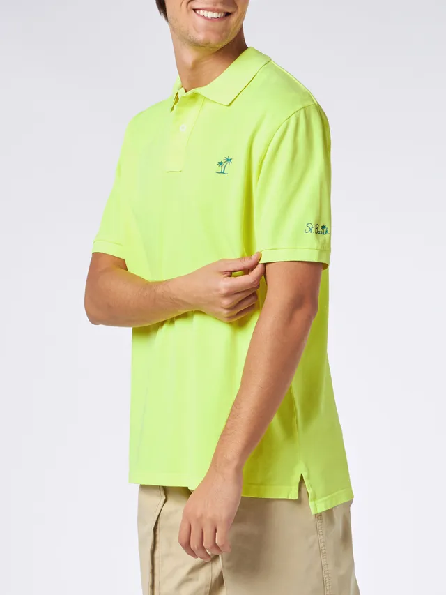 mc2-saint-barth-polo-uomo-beverly-hills-vintage-giallo-fluo-in-piquet image 1