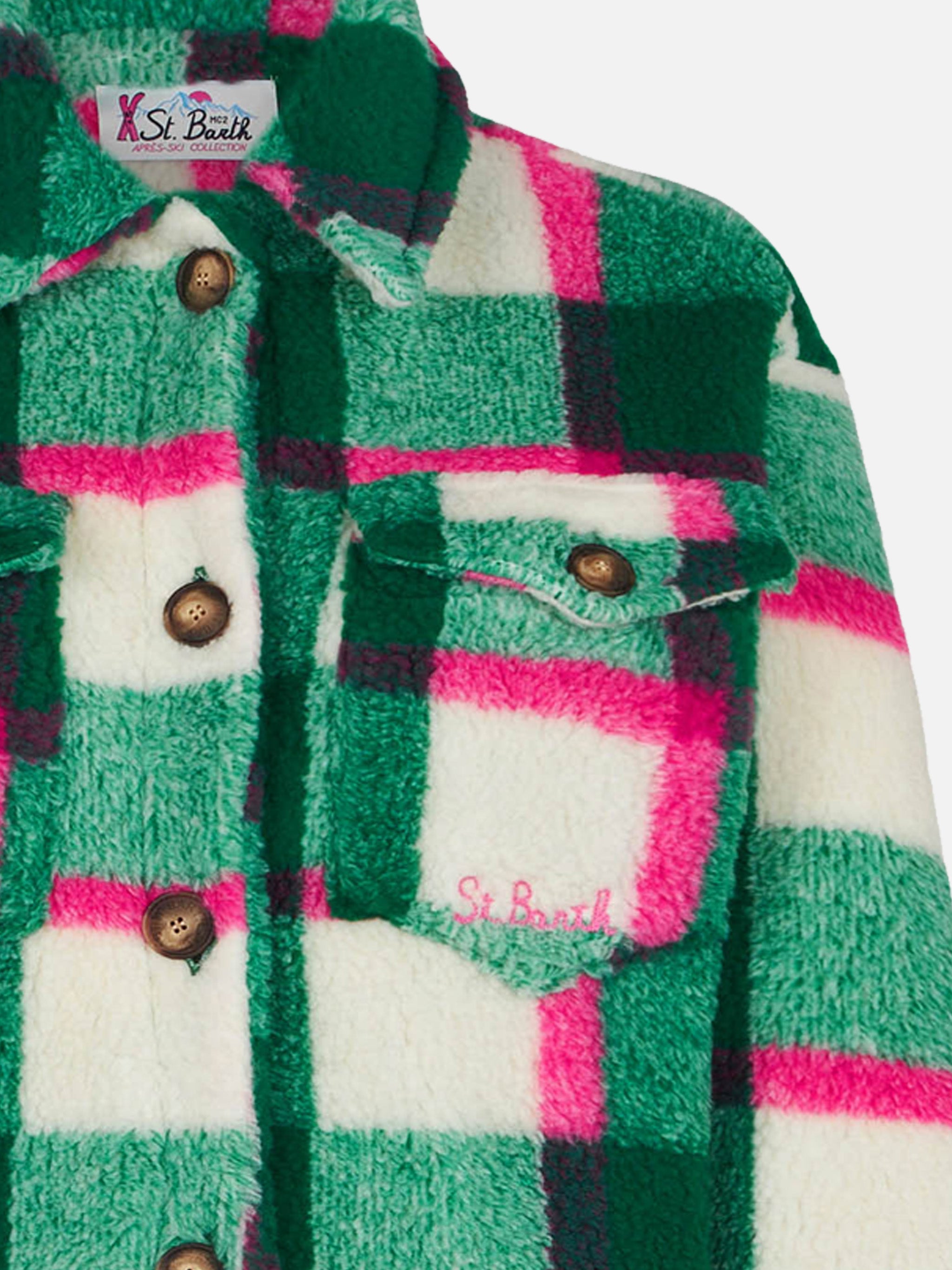 mc2-saint-barth-sovracamicia-girl-in-sherpa-stampa-tartan-multicolore image 2