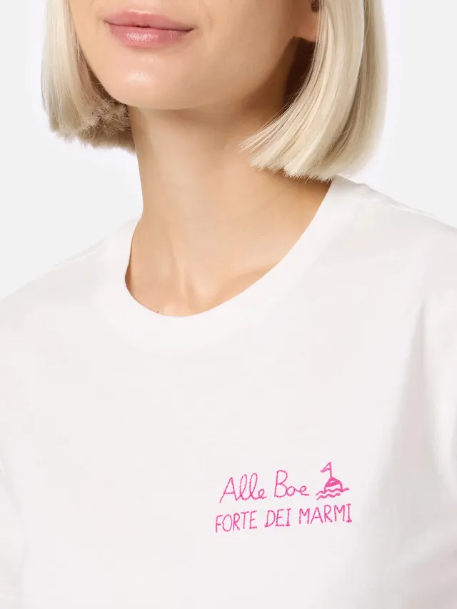 t-shirt-mc2-saint-barth-emilie-in-cotone-bianco-con-stampa-amo-forte-special-edi image 1