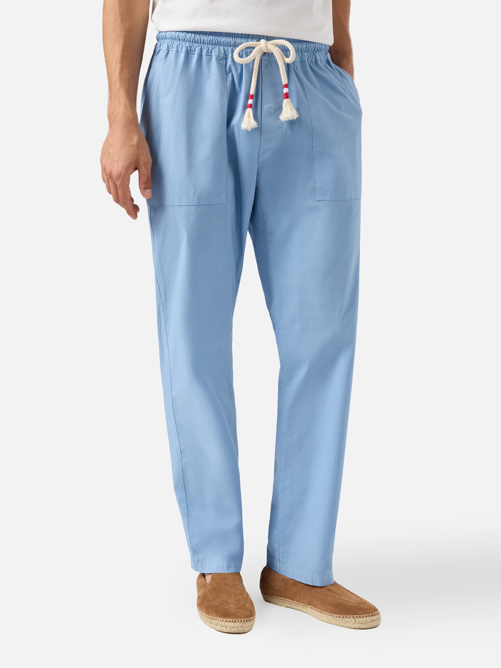 mc2-saint-barth-calais-pantaloni-uomo-cotone-azzurro-polvere-relaxed-coulisse image 1