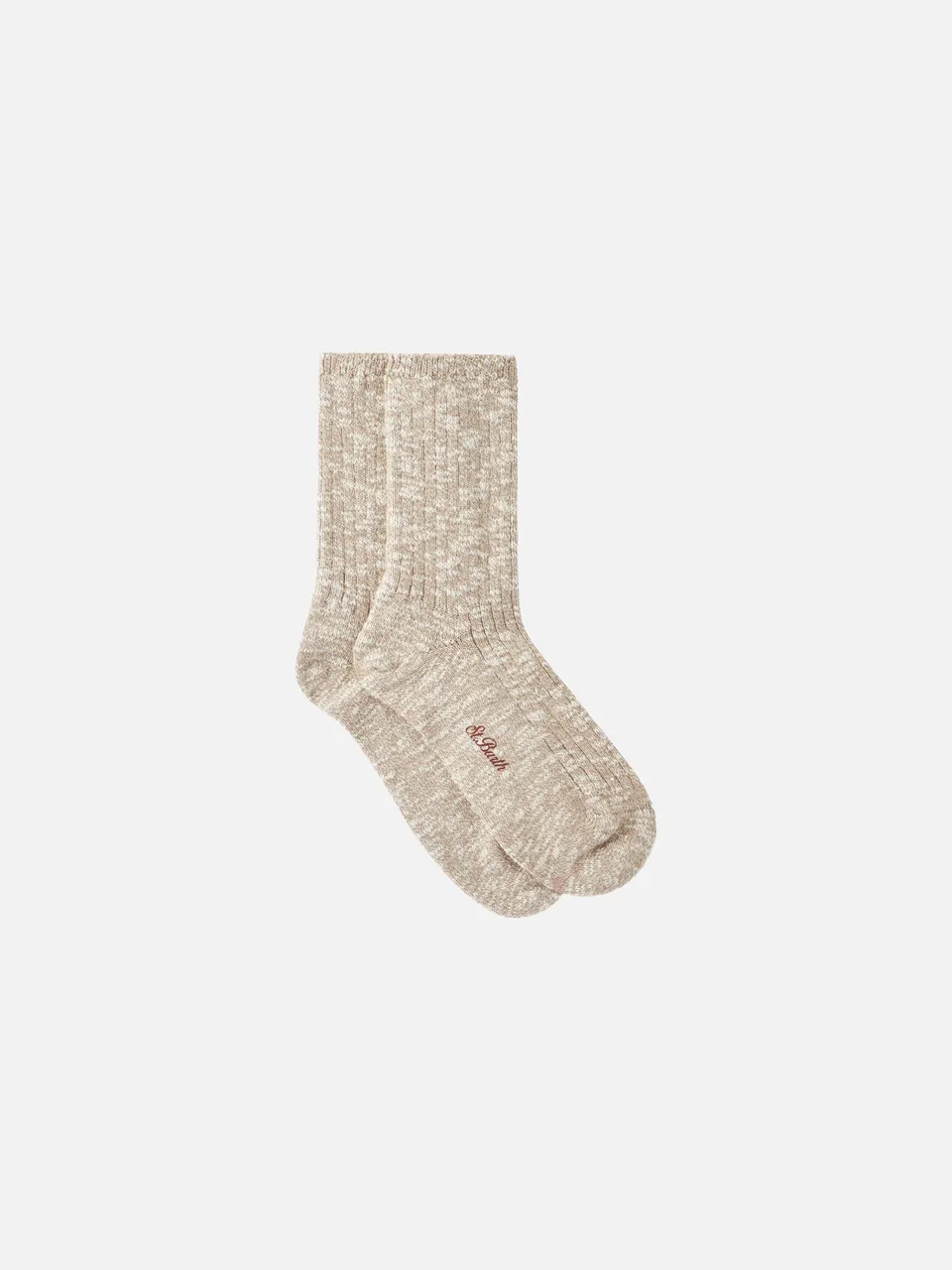 mc2-saint-barth-calze-sox-rib-in-filato-morbido-m-lange-beige-lavorazione-a-cost image 1