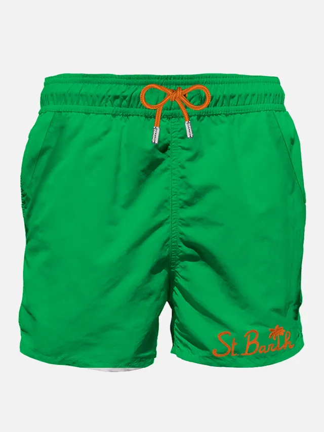 mc2-saint-barth-gustavia-pocket-costume-mare-uomo-verde-con-ricamo image 1