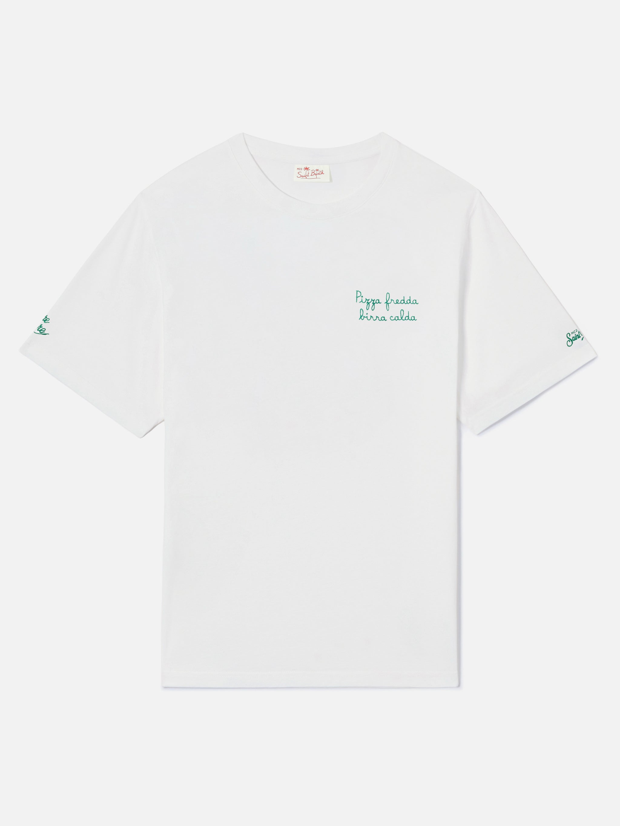 mc2-saint-barth-t-shirt-portofino-bianca-in-puro-cotone-con-ricamo-pizza-fredda- image 4