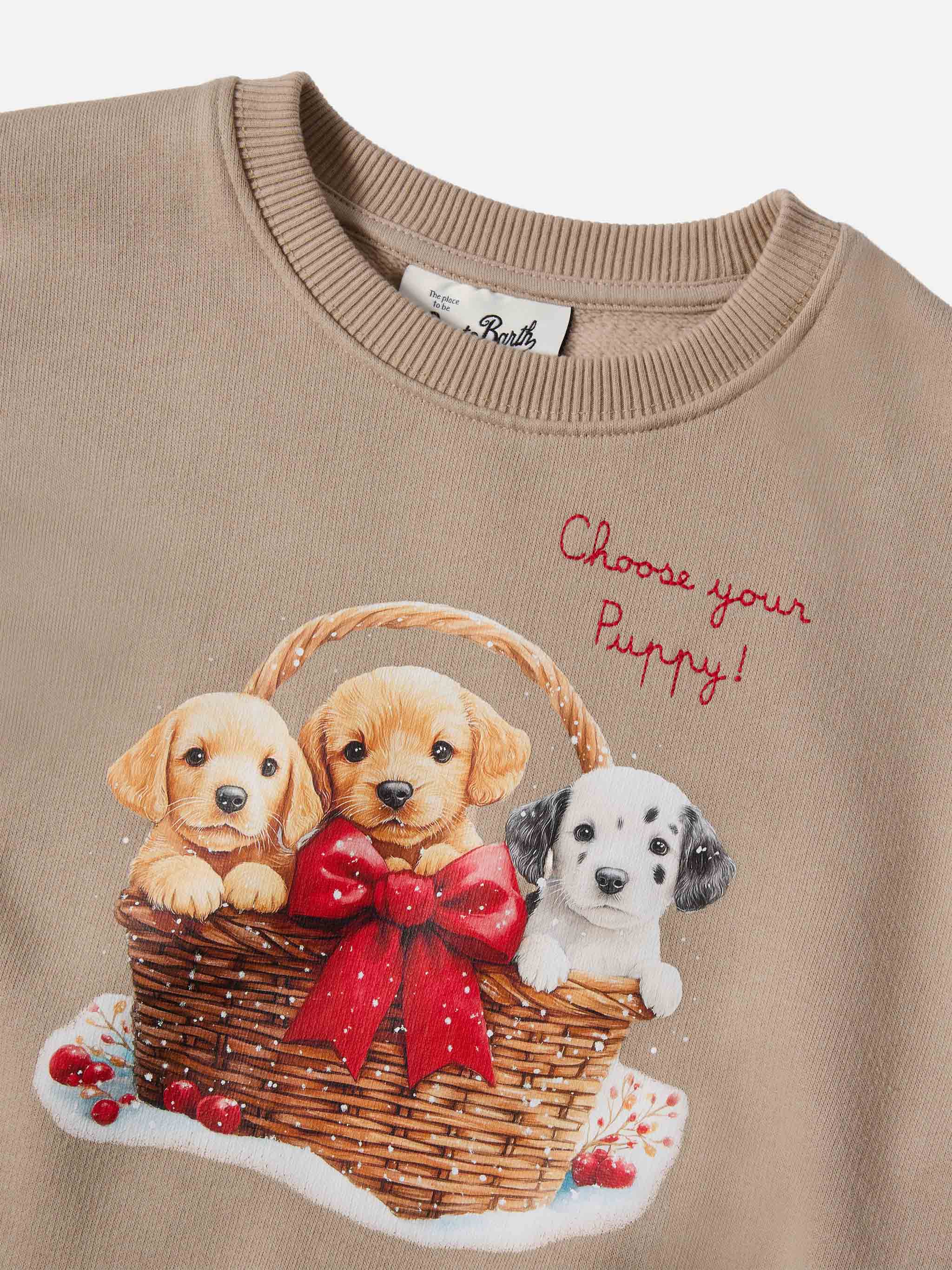 mc2-saint-barth-briony-felpa-bambina-beige-stampa-cuccioli-choose-your-puppy image 2