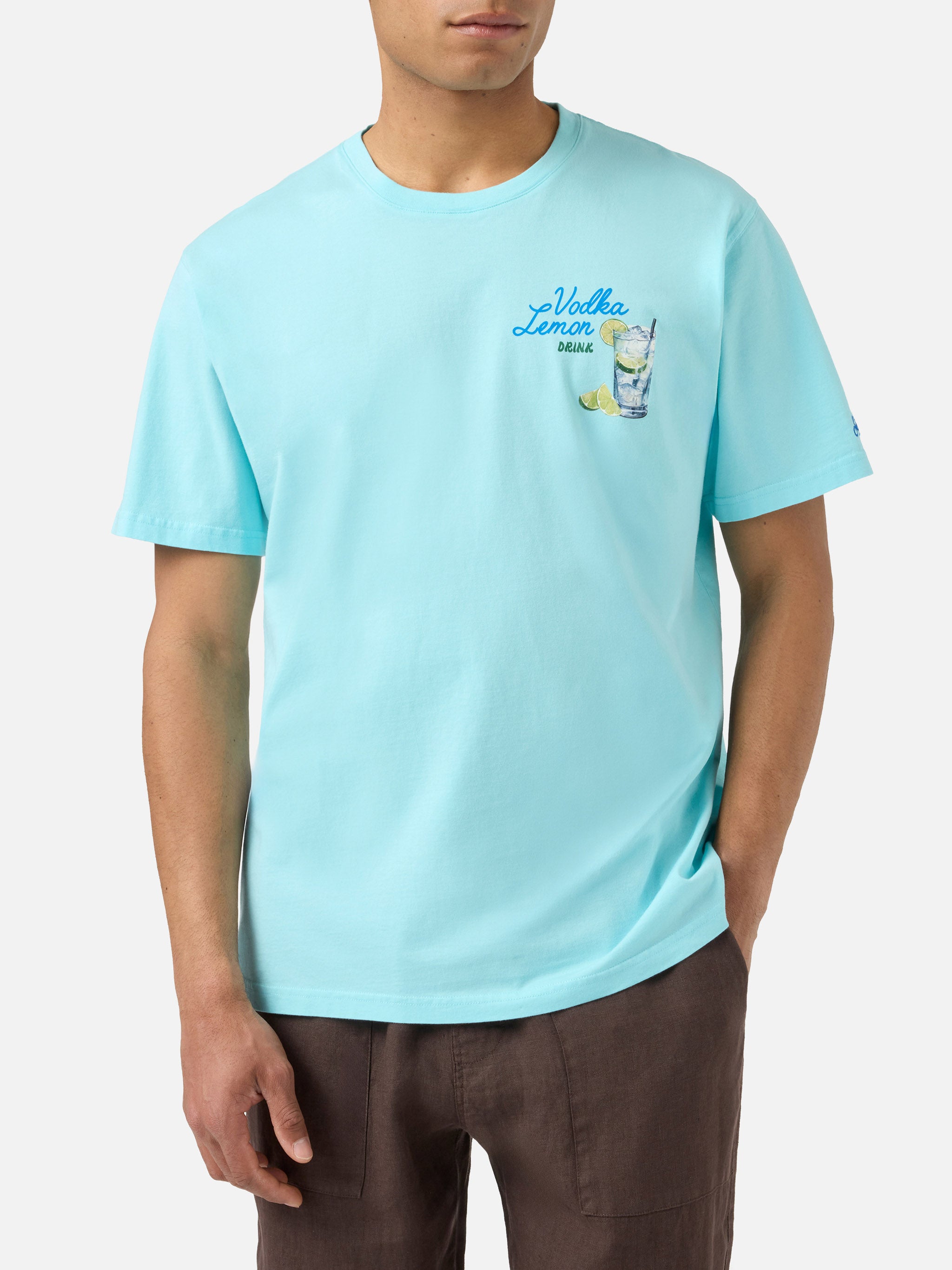 mc2-saint-barth-t-shirt-portland-uomo-verde-acqua-vodka-lemon-drink-in-puro-coto image 3