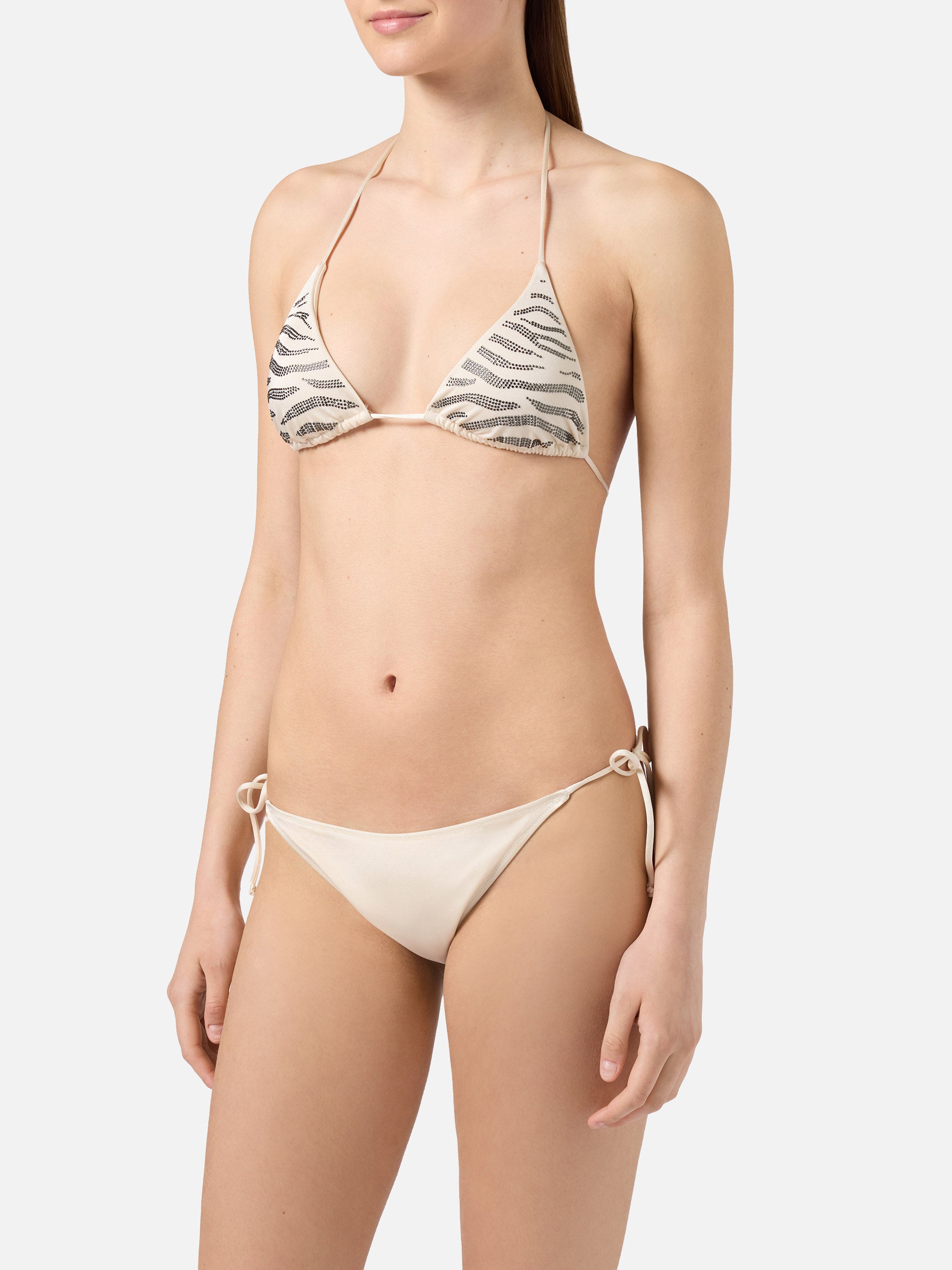 mc2-saint-barth-leah-teen-bikini-ragazza-glossy-panna-con-strass-zebrati image 2