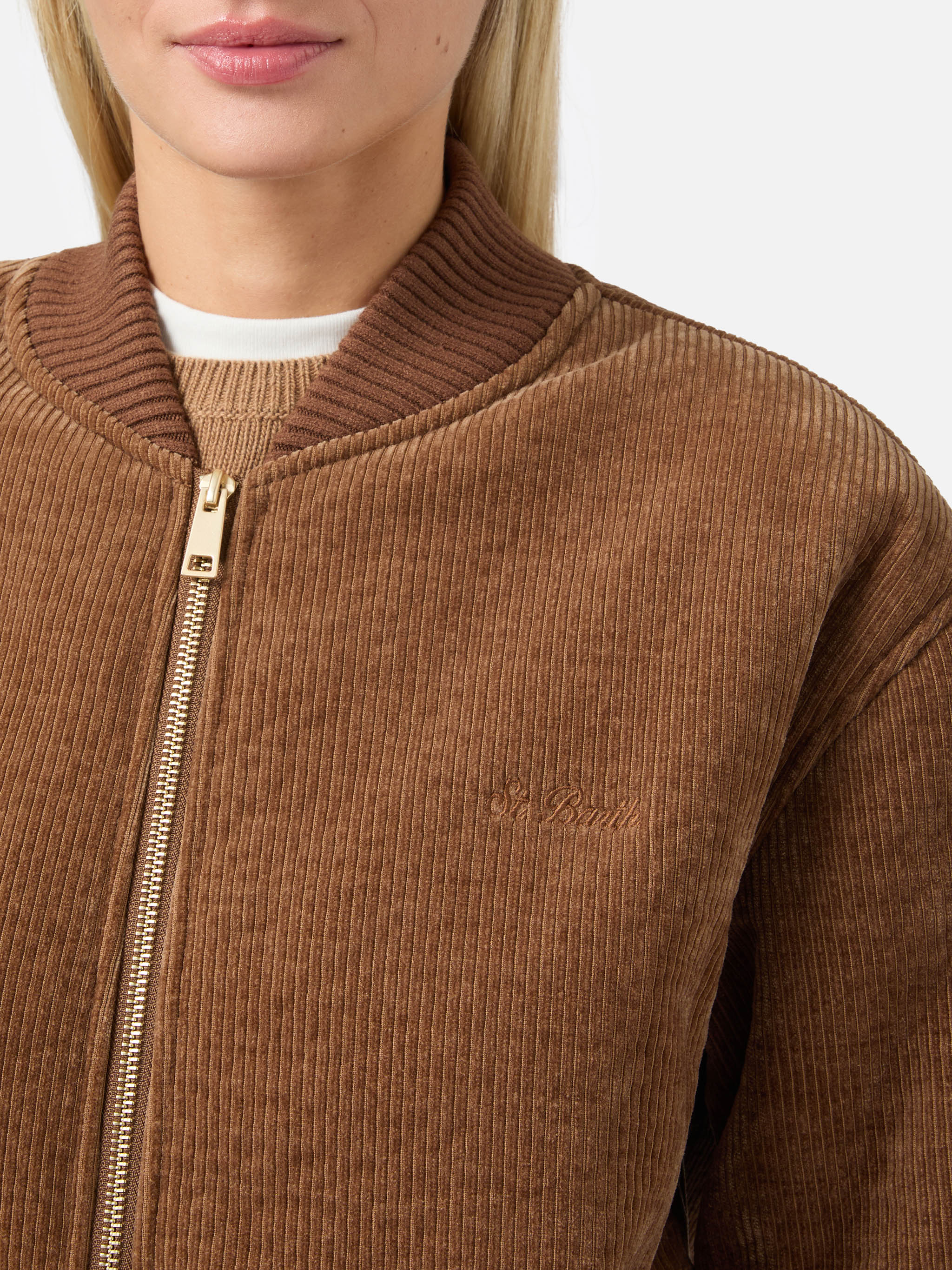 mc2-saint-barth-bomber-celia-in-corduroy-marrone-con-interno-teddy-zip-e-vestibi image 3