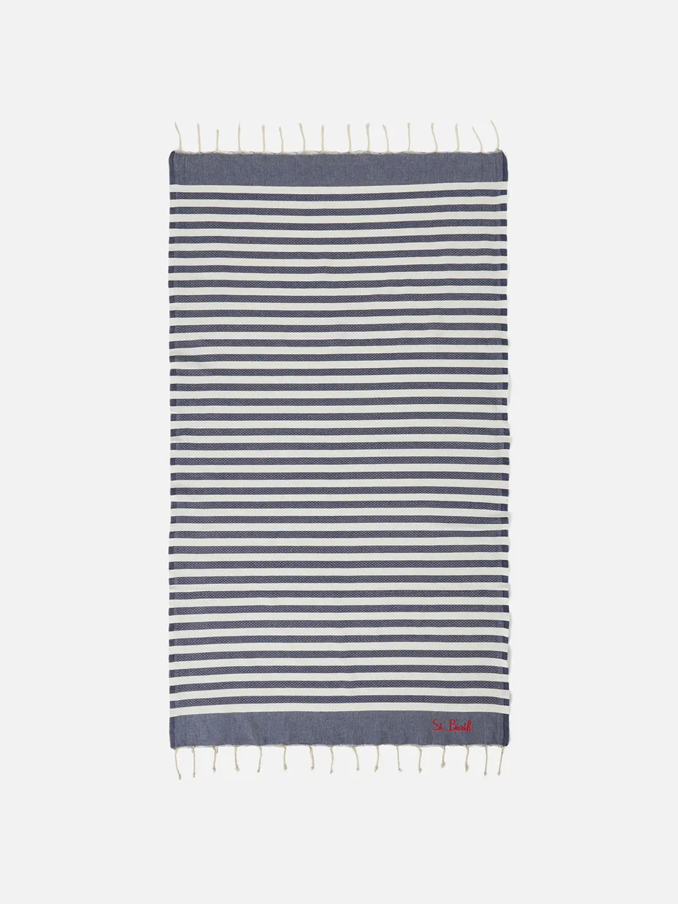 mc2-saint-barth-foutas-telo-mare-righe-blu-bianco-cotone-jacquard image 1