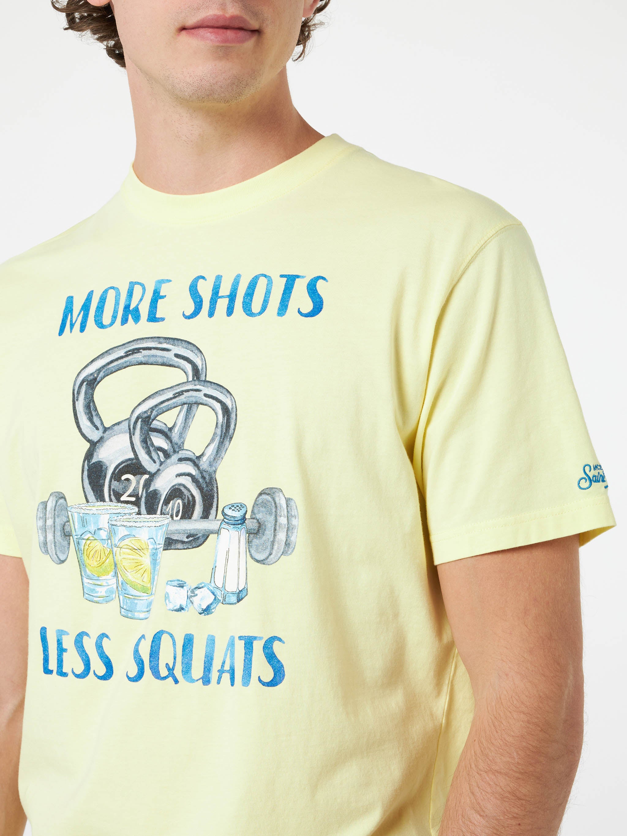 mc2-saint-barth-t-shirt-uomo-more-shots-less-squats-in-cotone-giallo image 3