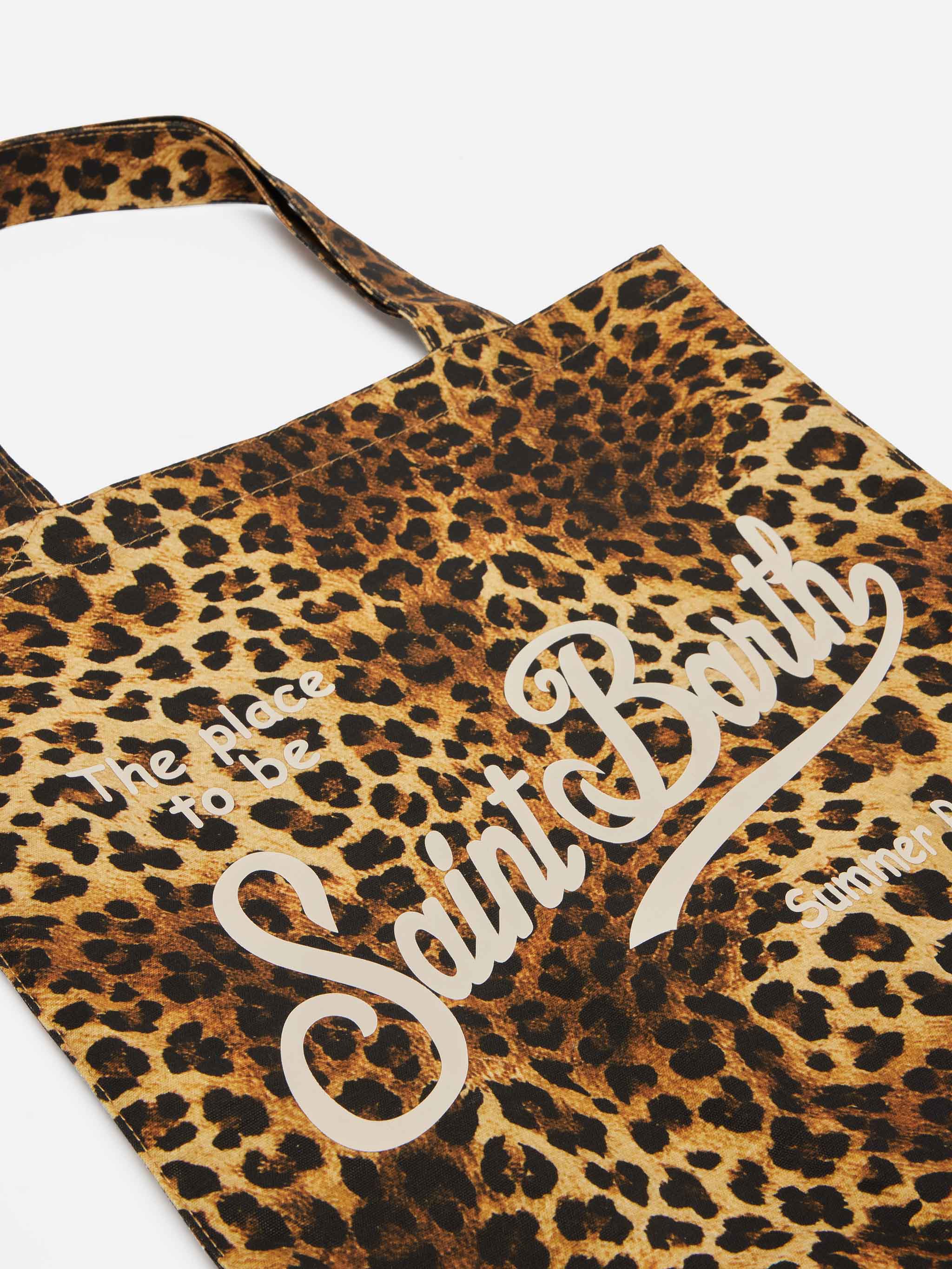 mc2-saint-barth-borsa-essential-cotone-animalier-marrone-logo-saint-barth image 3