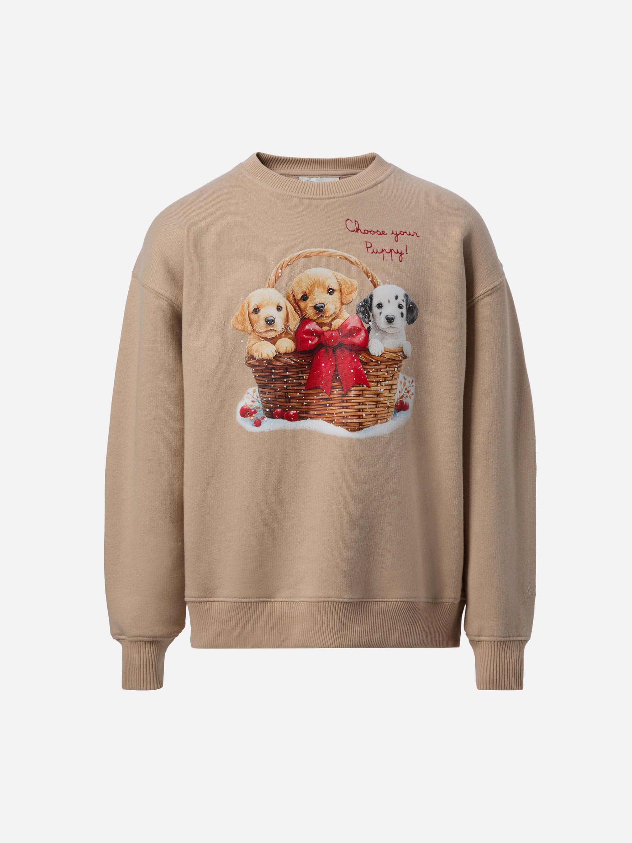 mc2-saint-barth-briony-felpa-bambina-beige-stampa-cuccioli-choose-your-puppy image 1