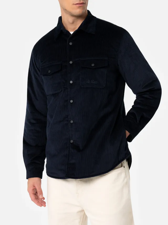 mc2-saint-barth-giacca-chalet-in-velluto-a-coste-blu-navy-da-uomo image 1
