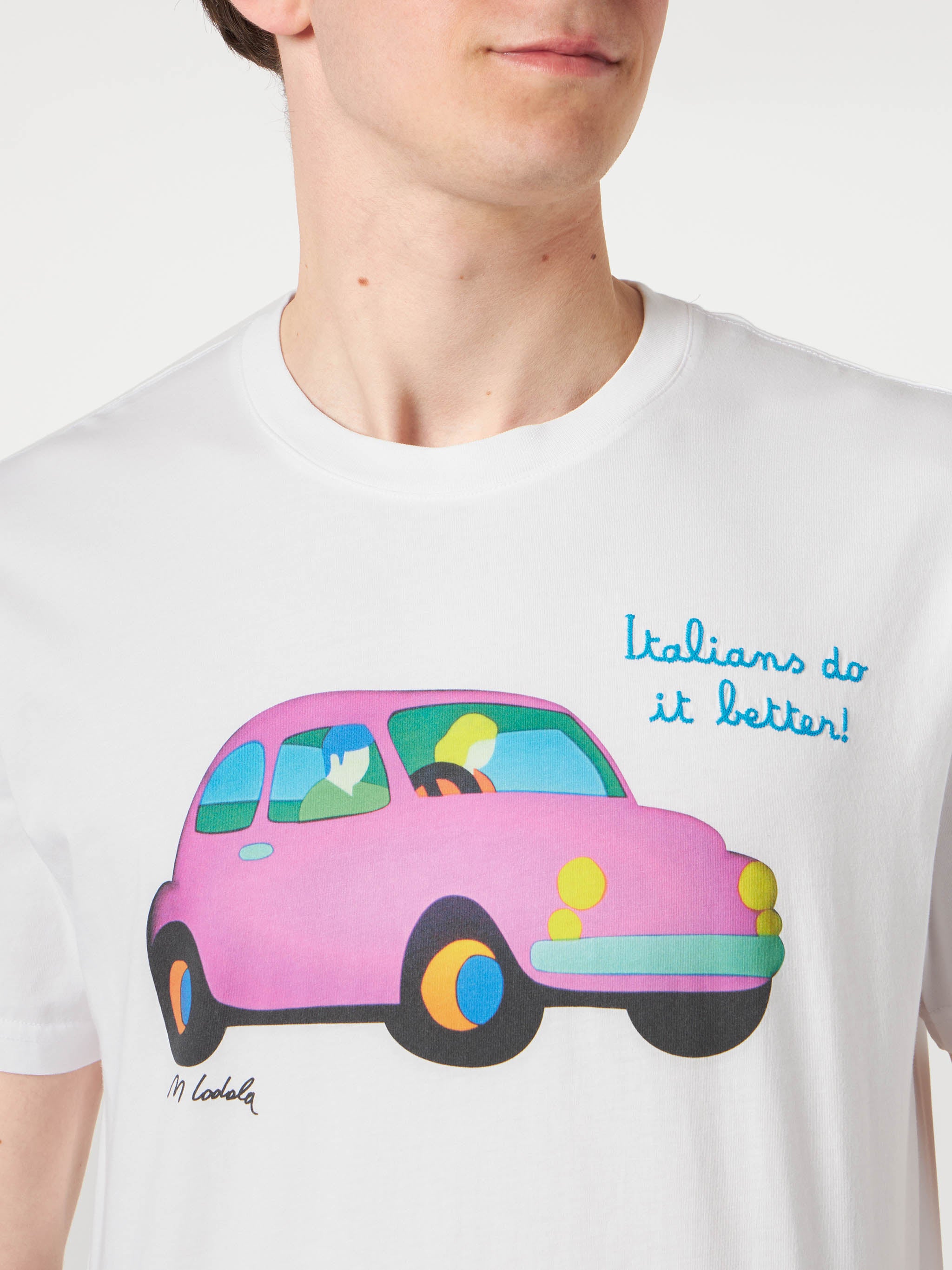 t-shirt-mc2-saint-barth-lodola-car-special-edition-in-cotone-bianco image 2