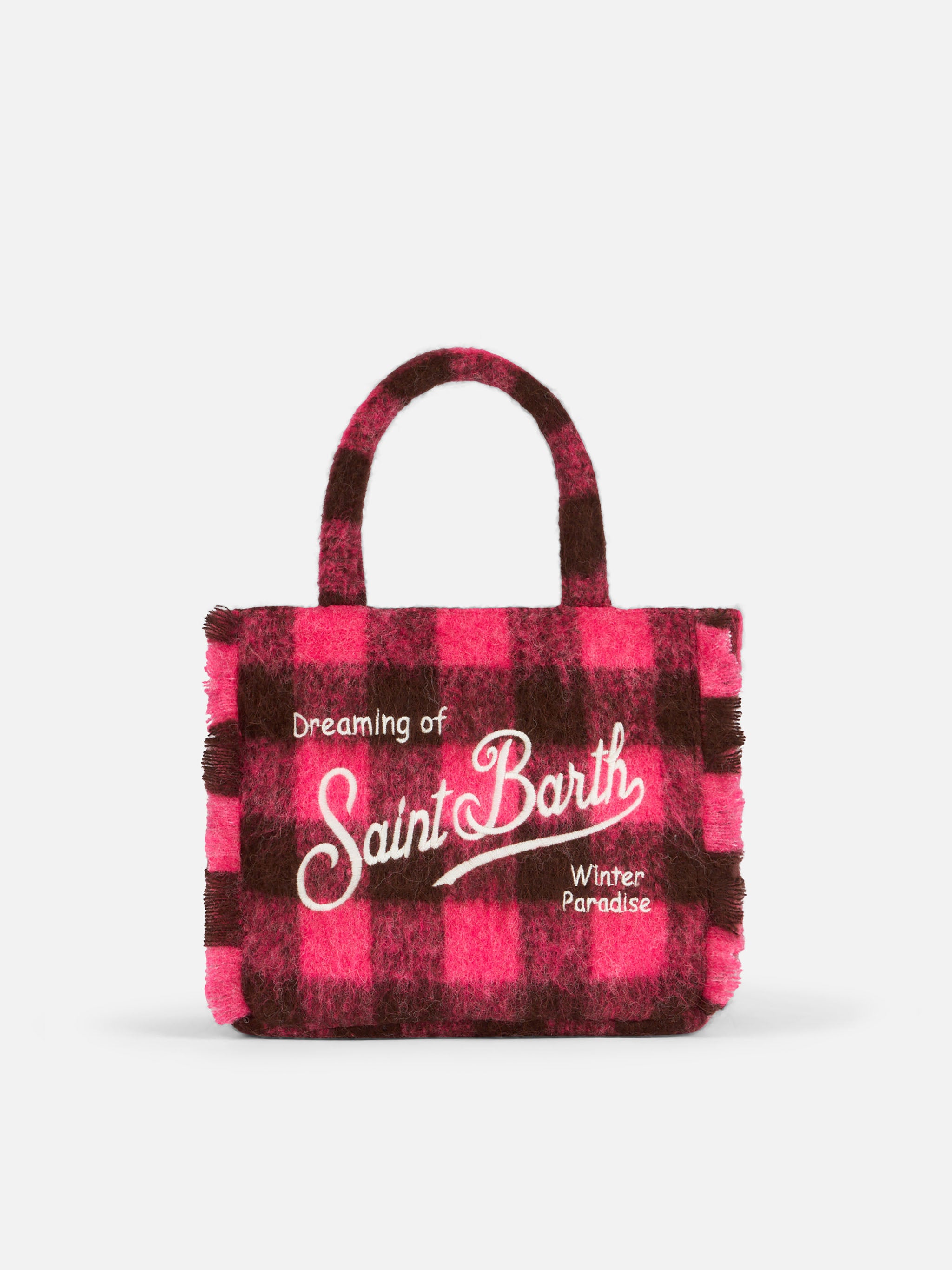 mc2-saint-barth-colette-classic-borsa-check-fucsia-e-marrone-con-frange image 1