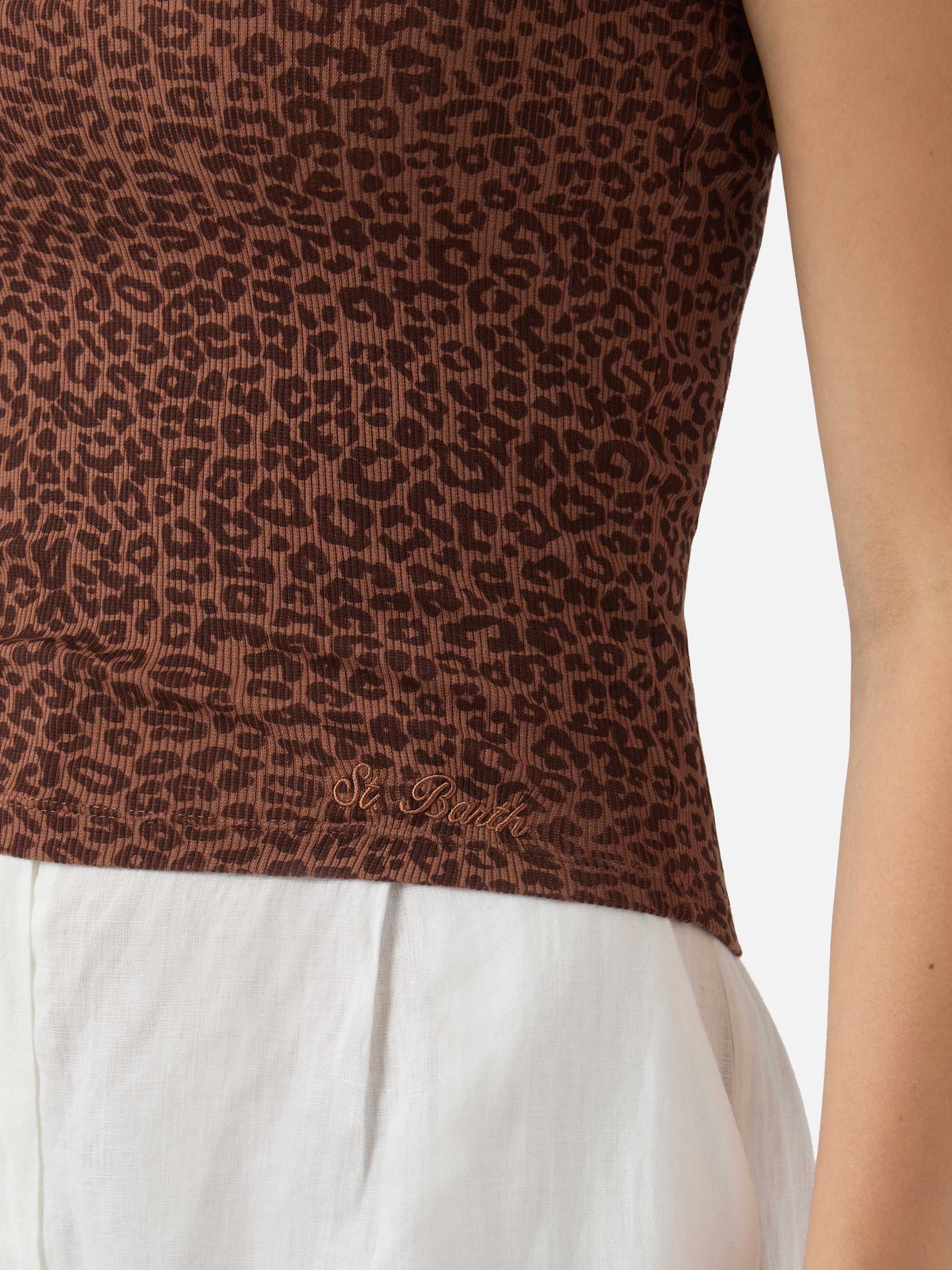 mc2-saint-barth-ada-canottiera-donna-leopardata-a-costine-slim image 3