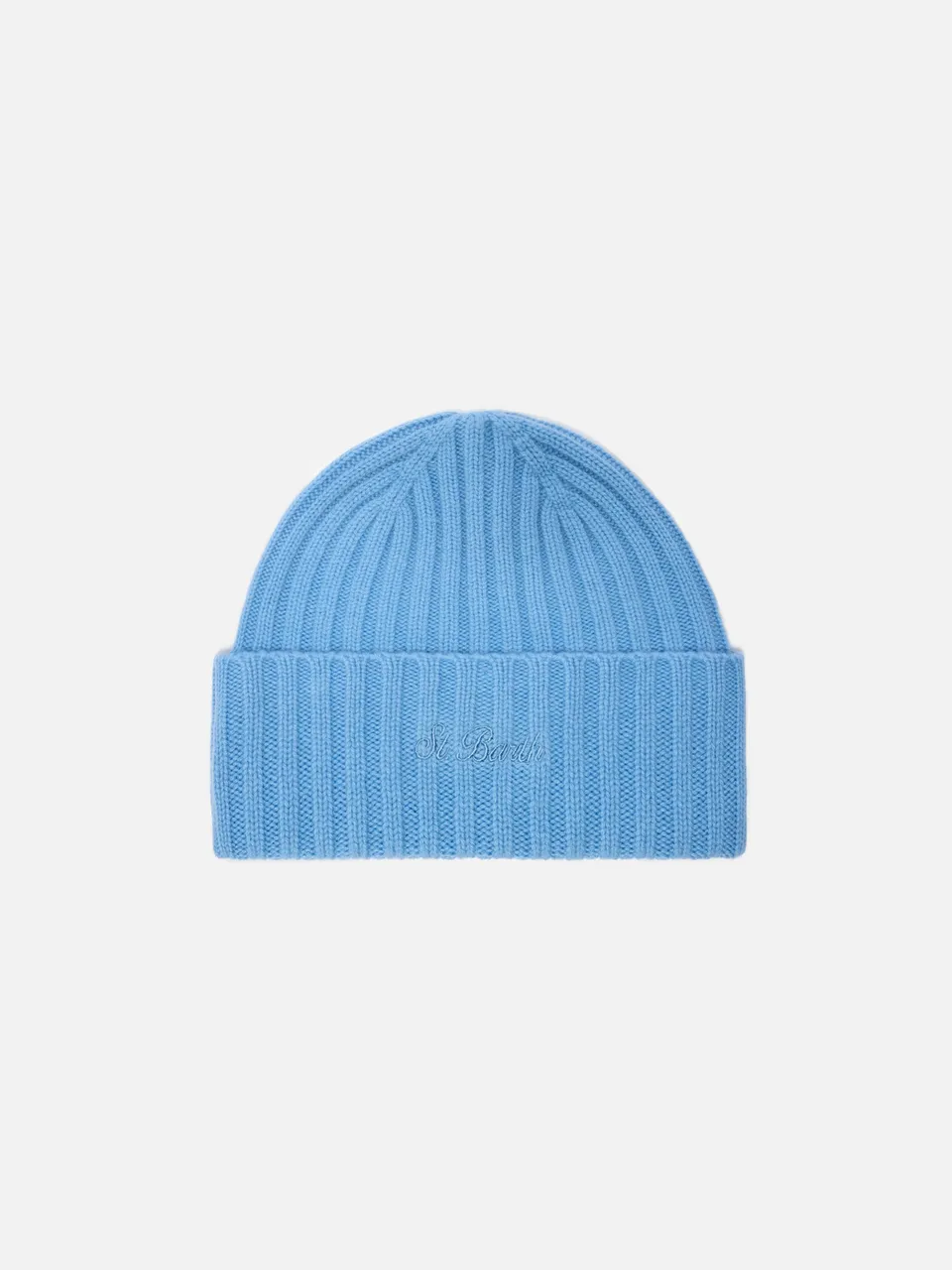 mc2-saint-barth-wengen-berretto-cashmere-azzurro-ricamo-st-barth image 1