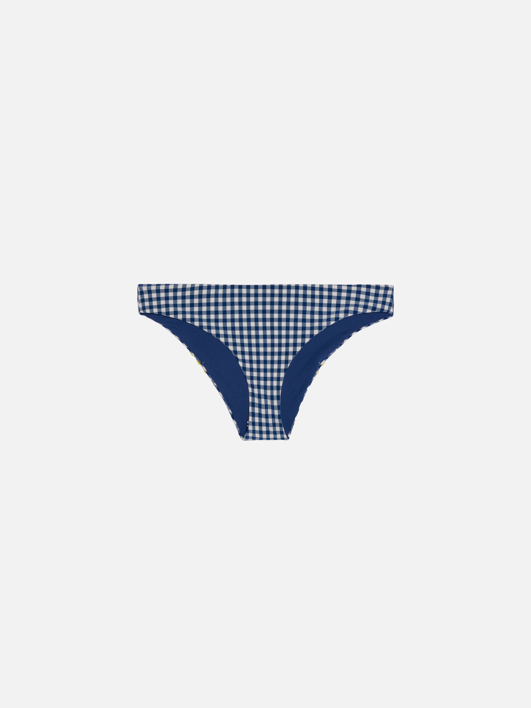 mc2-saint-barth-slip-da-bagno-bambina-stampa-vichy-blu-con-fiocco image 2