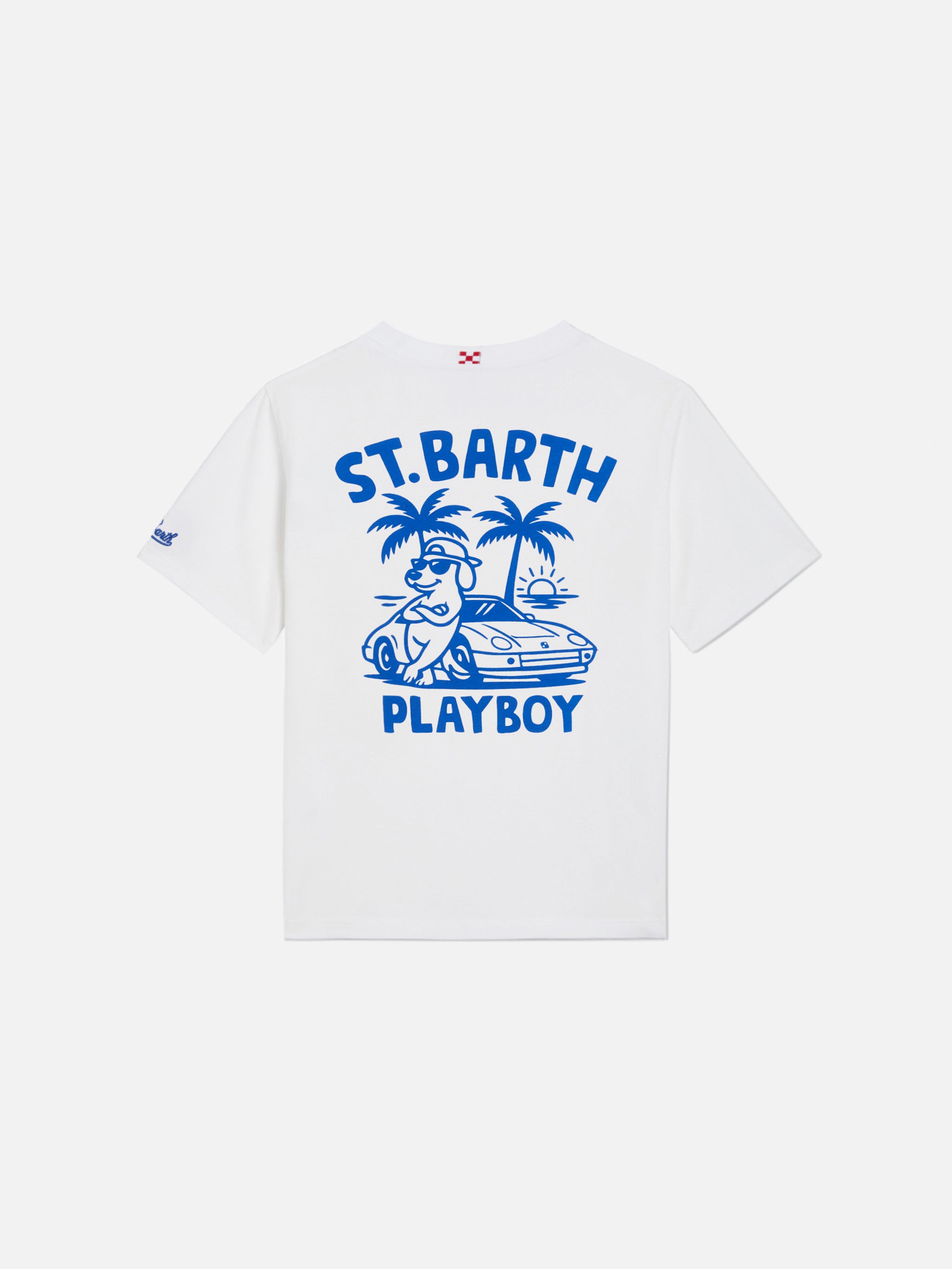 mc2-saint-barth-t-shirt-portland-jr-bambino-bianca-con-maxi-stampa-playboy image 1