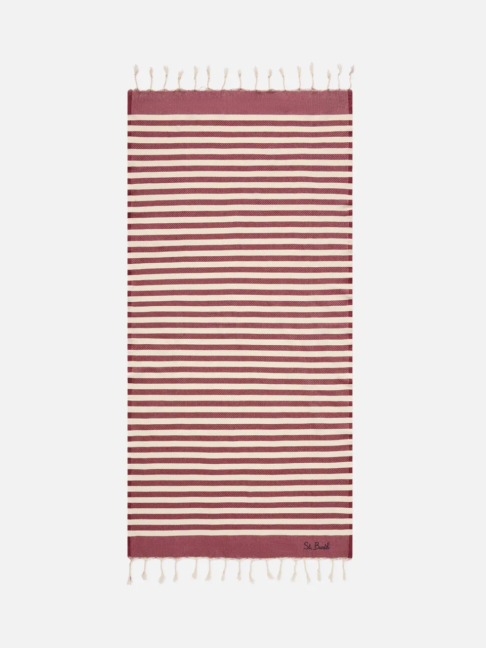 mc2-saint-barth-telo-mare-foutas-in-cotone-jacquard-a-righe-bordeaux-e-bianche-c image 1