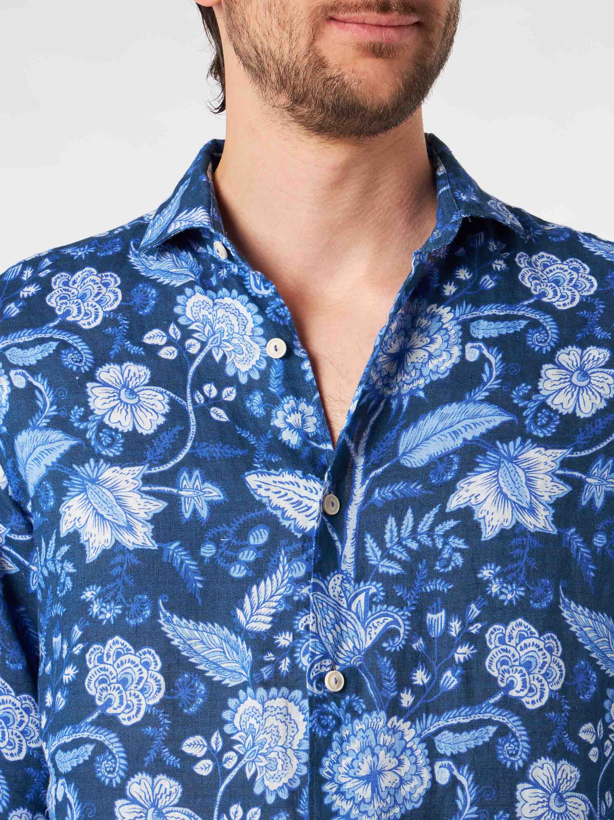 mc2-saint-barth-pamplona-camicia-uomo-lino-blu-fantasia-floreale image 3