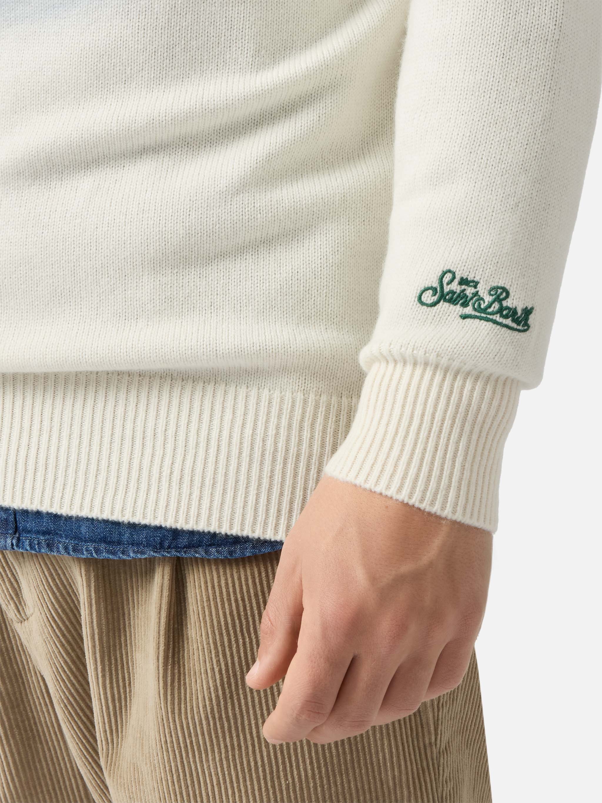 mc2-saint-barth-heron-print-maglione-campiglio-road-bianco-uomo image 4